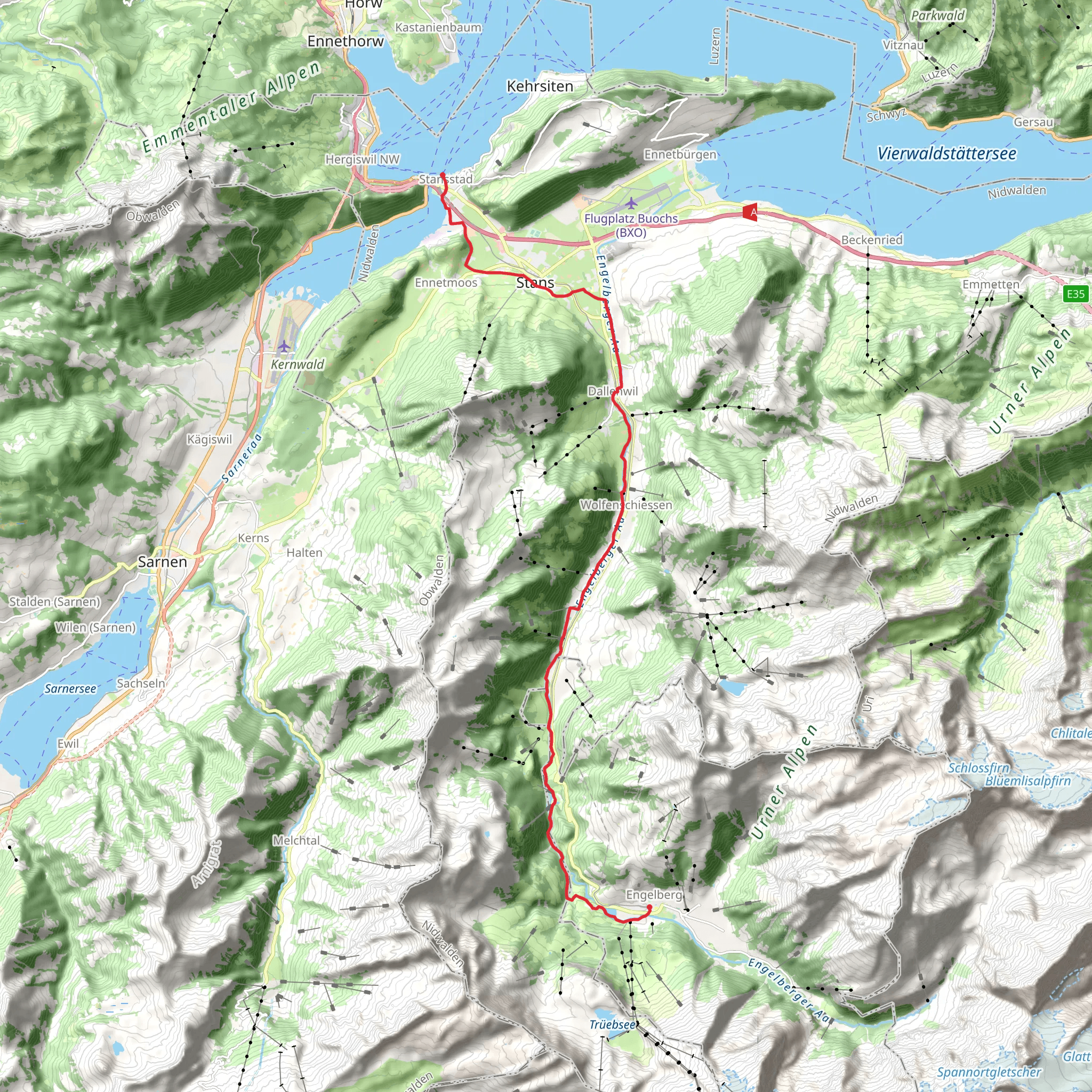 Sbrinz Stansstad - Engelberg mobile static map
