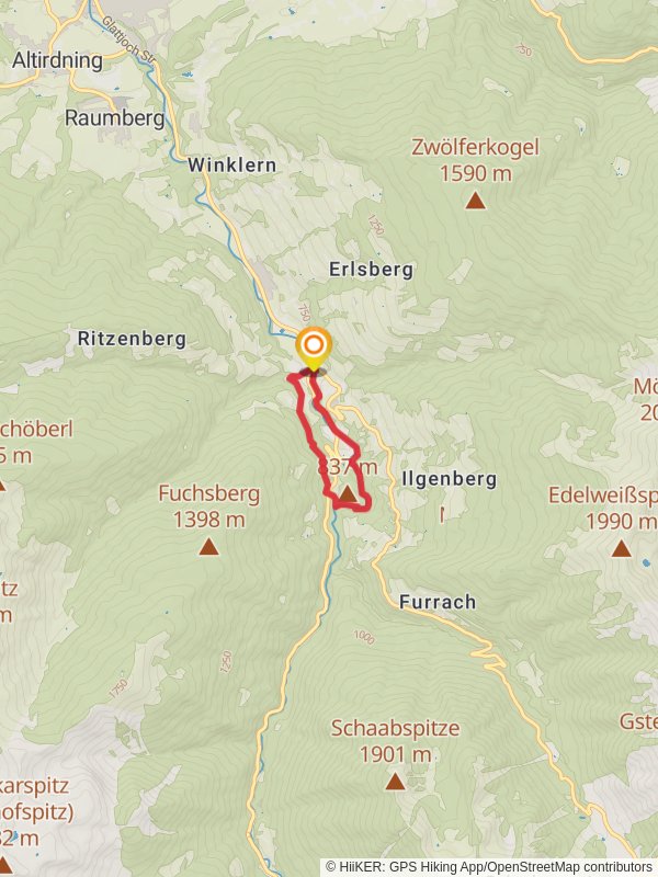Loop through Donnersbach Gorge mobile static map