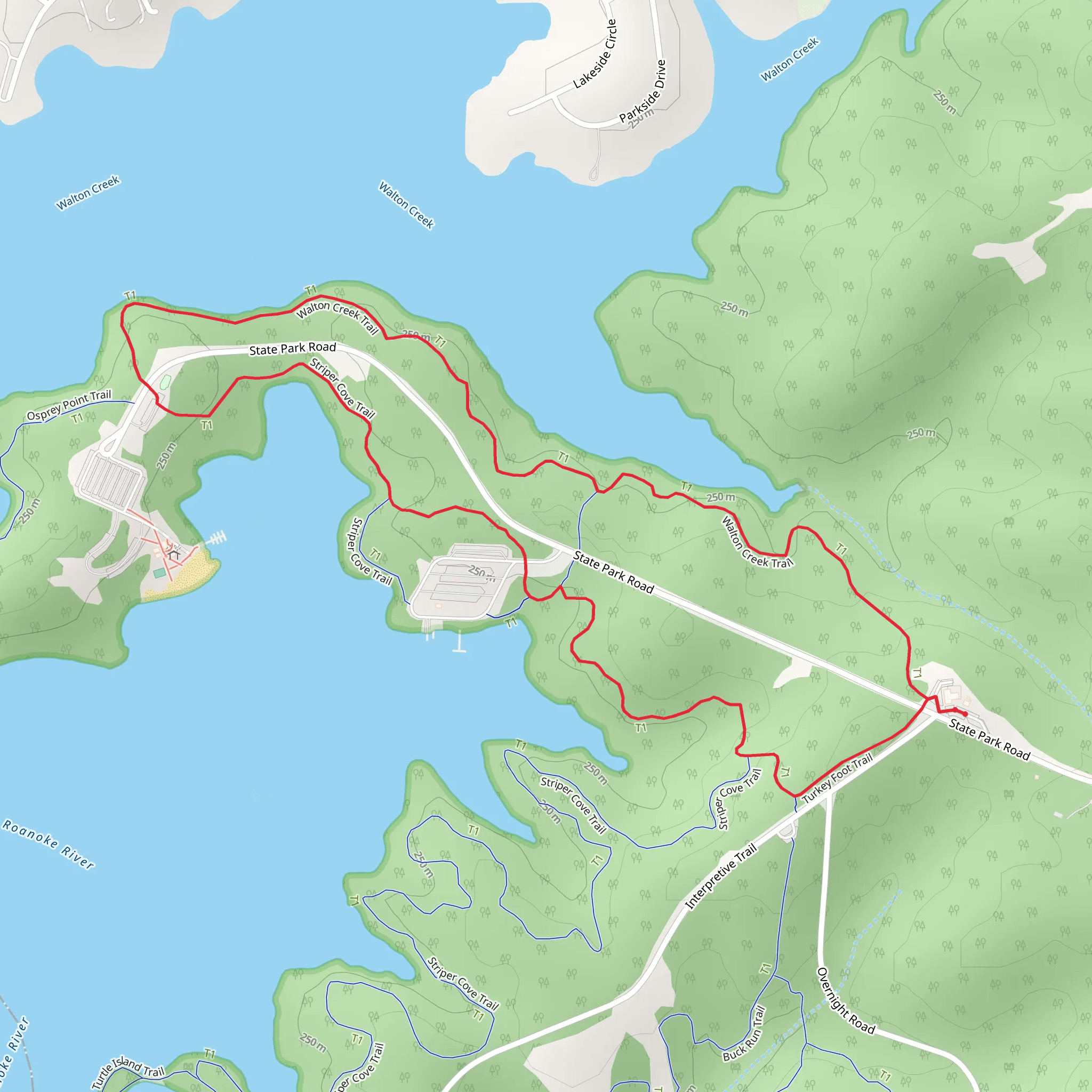 Walton Creek Trail and Striper Cove Loop Trail mobile static map