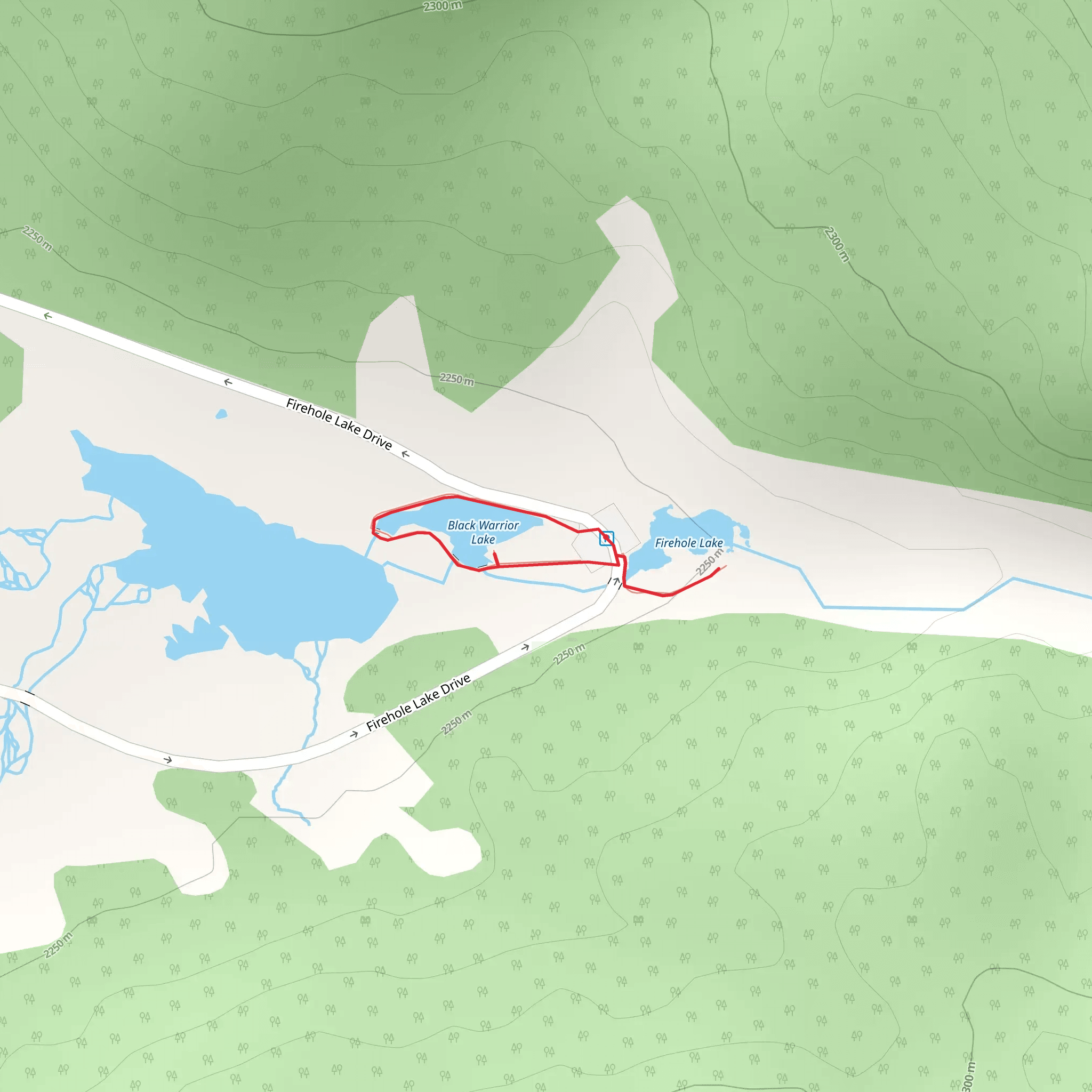 Firehole and Black Warrior Lake Loop mobile static map