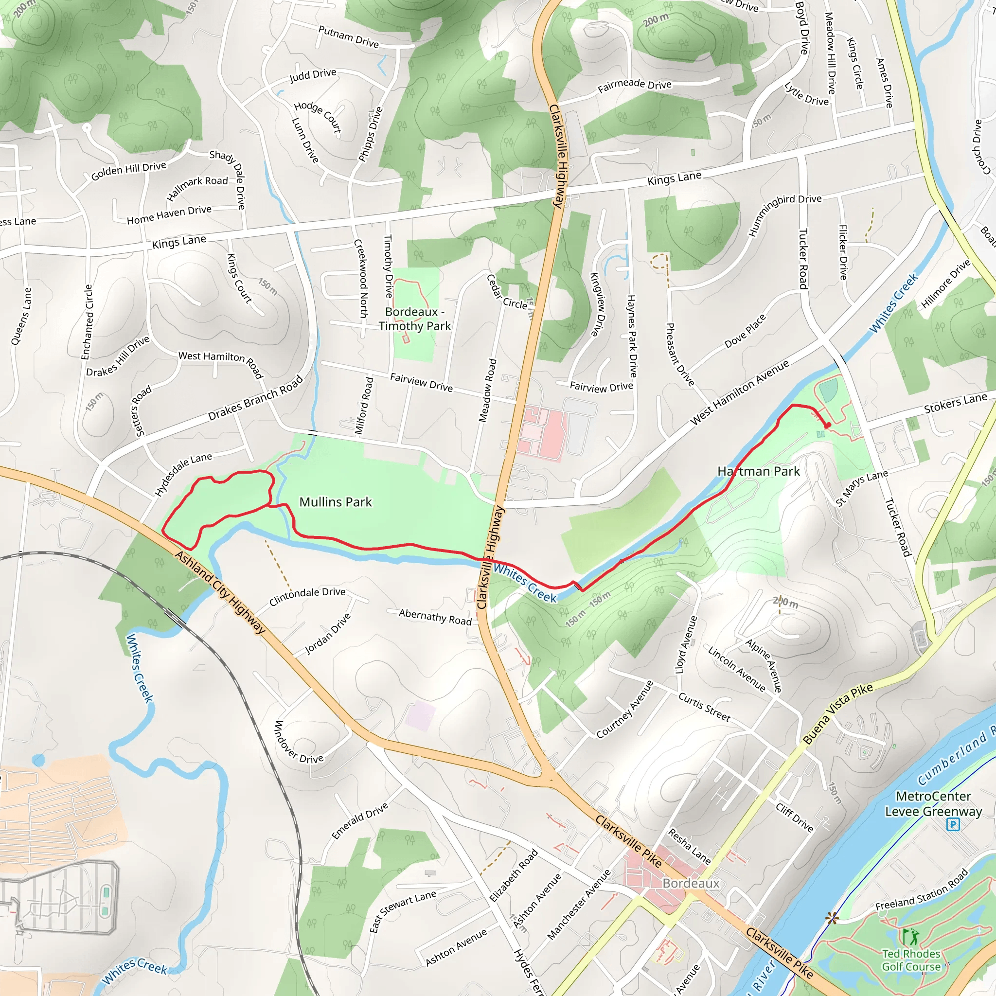 Whites Creek Greenway - Hartman Park mobile static map