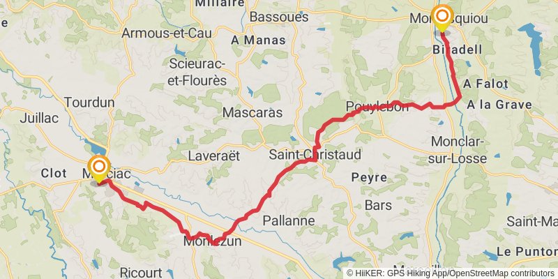 Camino Menton-Candanchu via Arles stage 53 Map