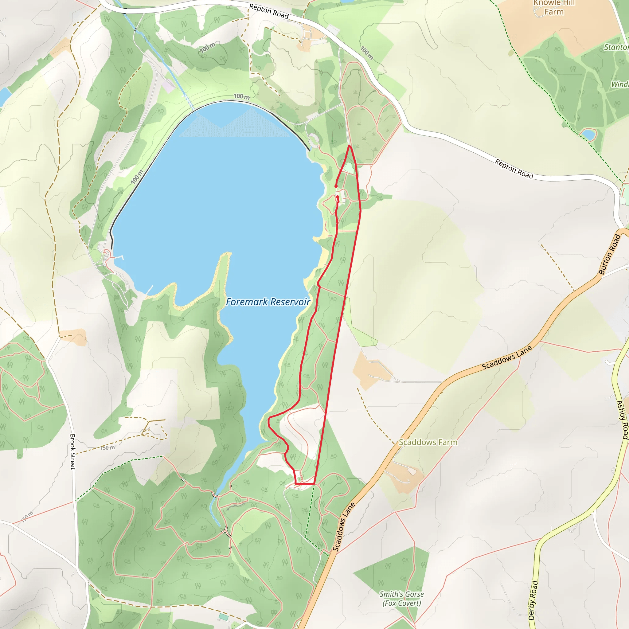 Foremark Reservoir Loop mobile static map