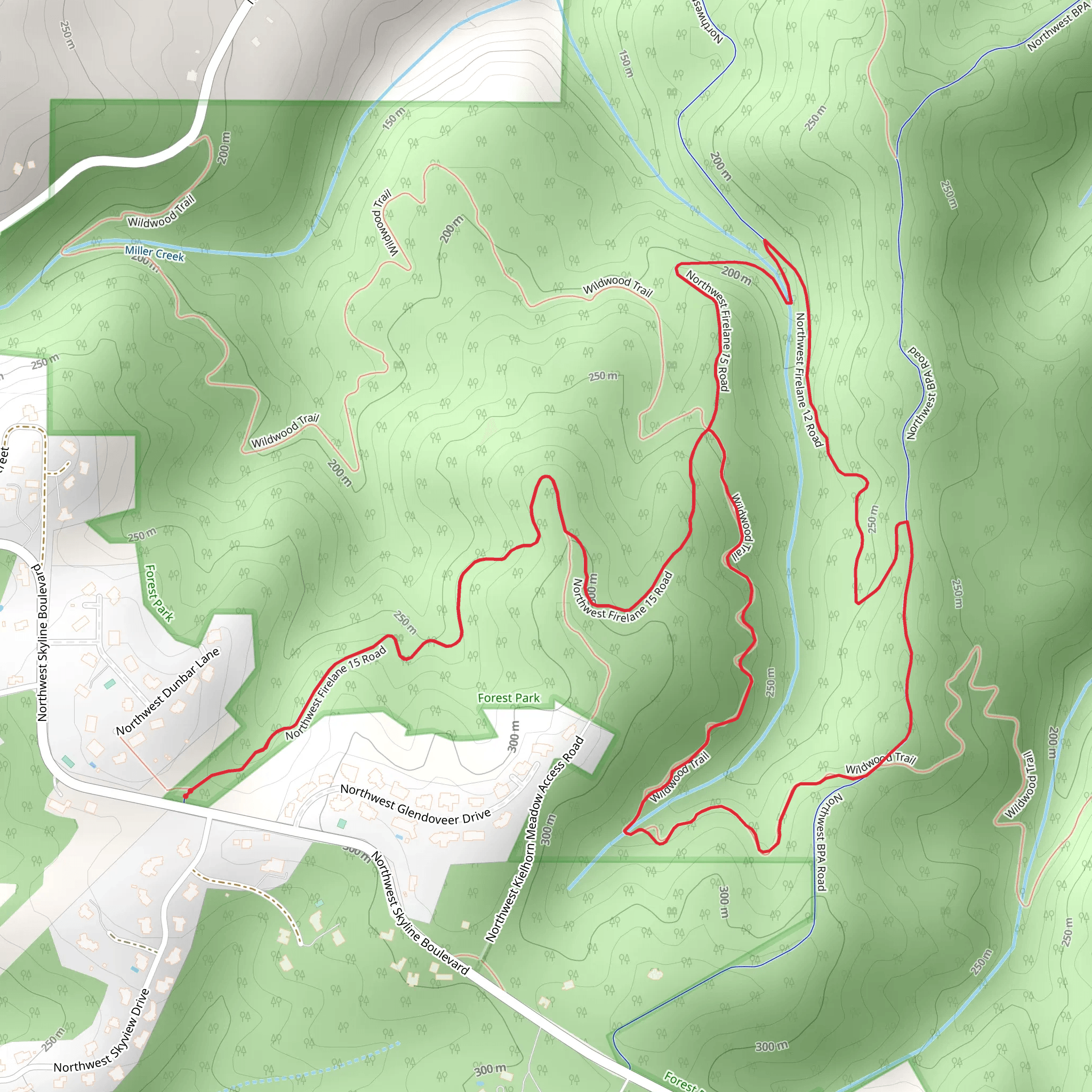 Northwest Firelane 15 Road Loop mobile static map