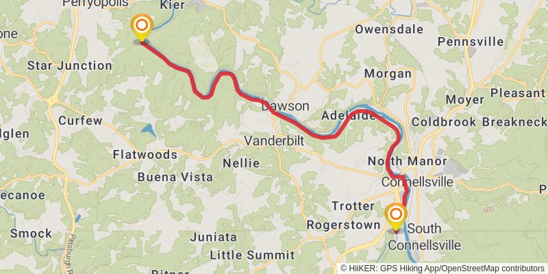 Great Allegheny Passage stage 21 Map