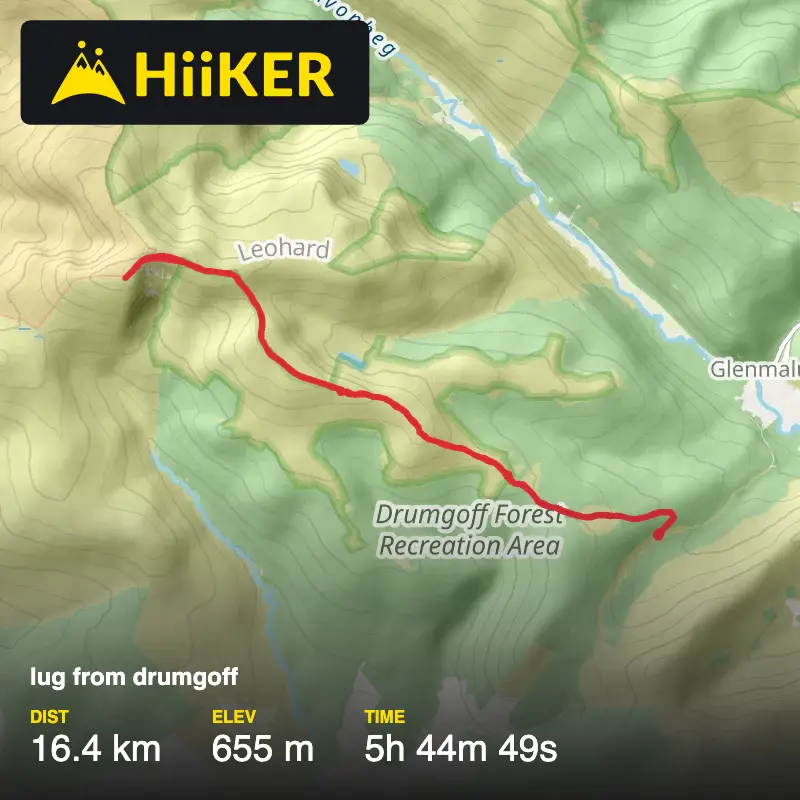 A map preview of the recording lug from drumgoff.