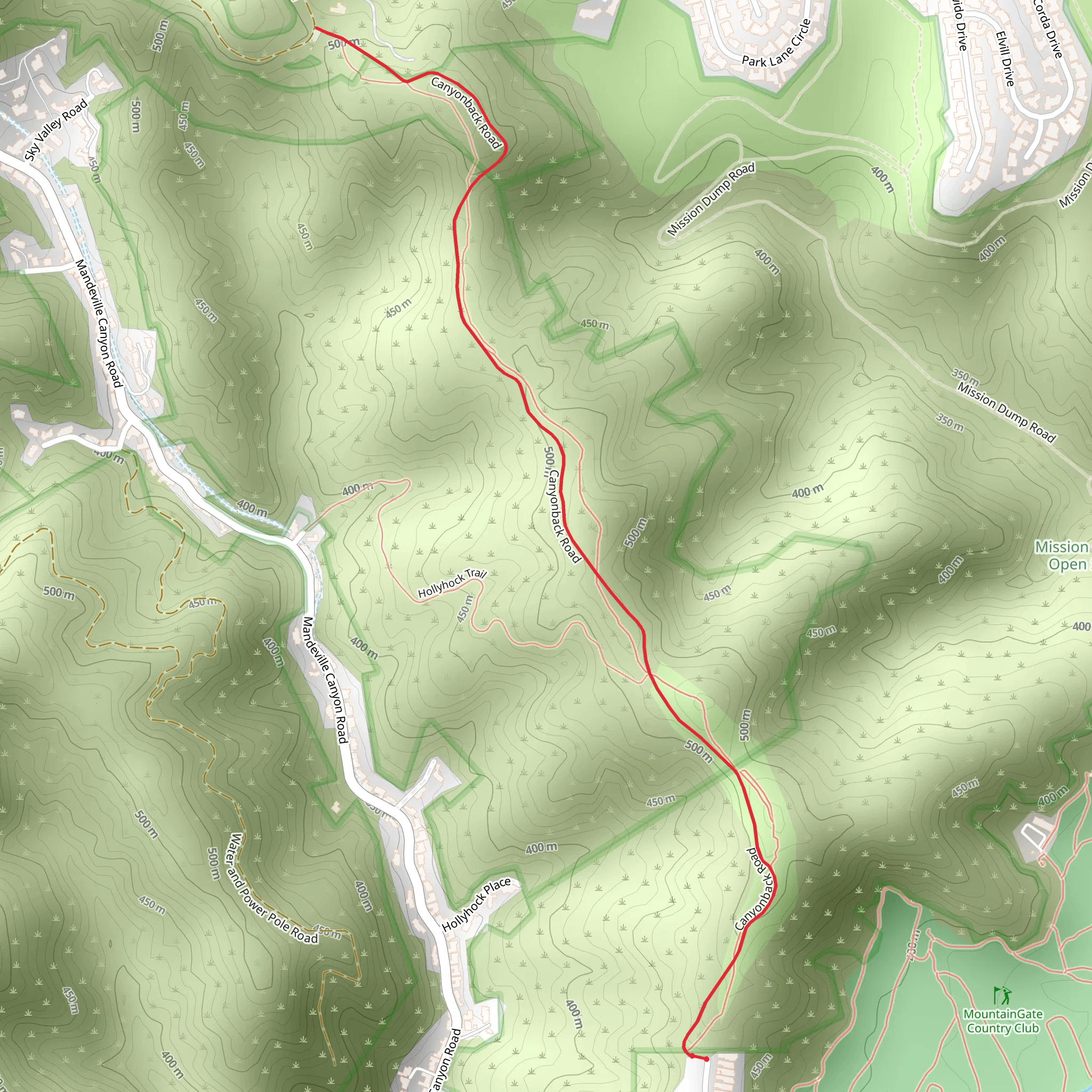 Upper East Mandeville Fire Road Trail mobile static map