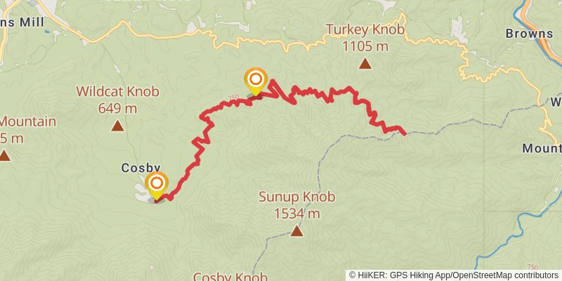 Lower Mount Cammerer Trail stage 2 Map