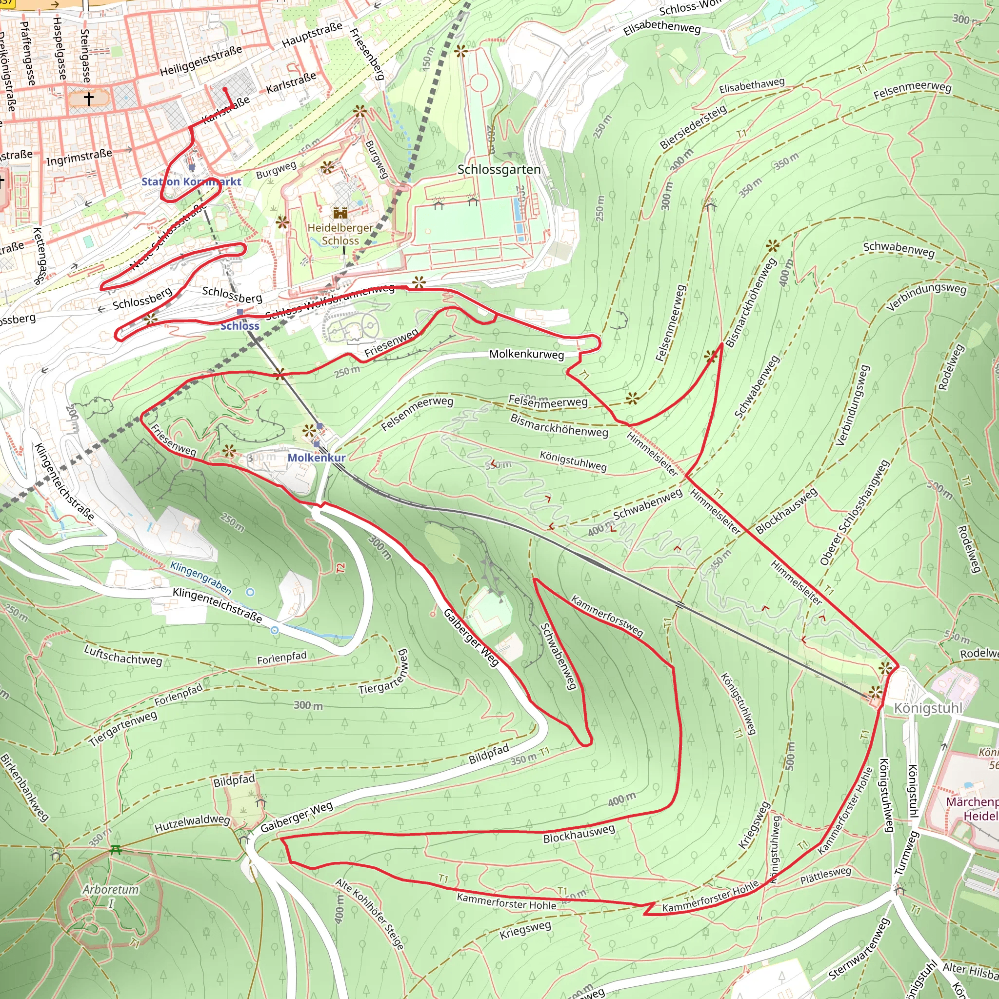 Station Kornmarkt Loop via Neckarsteig mobile static map