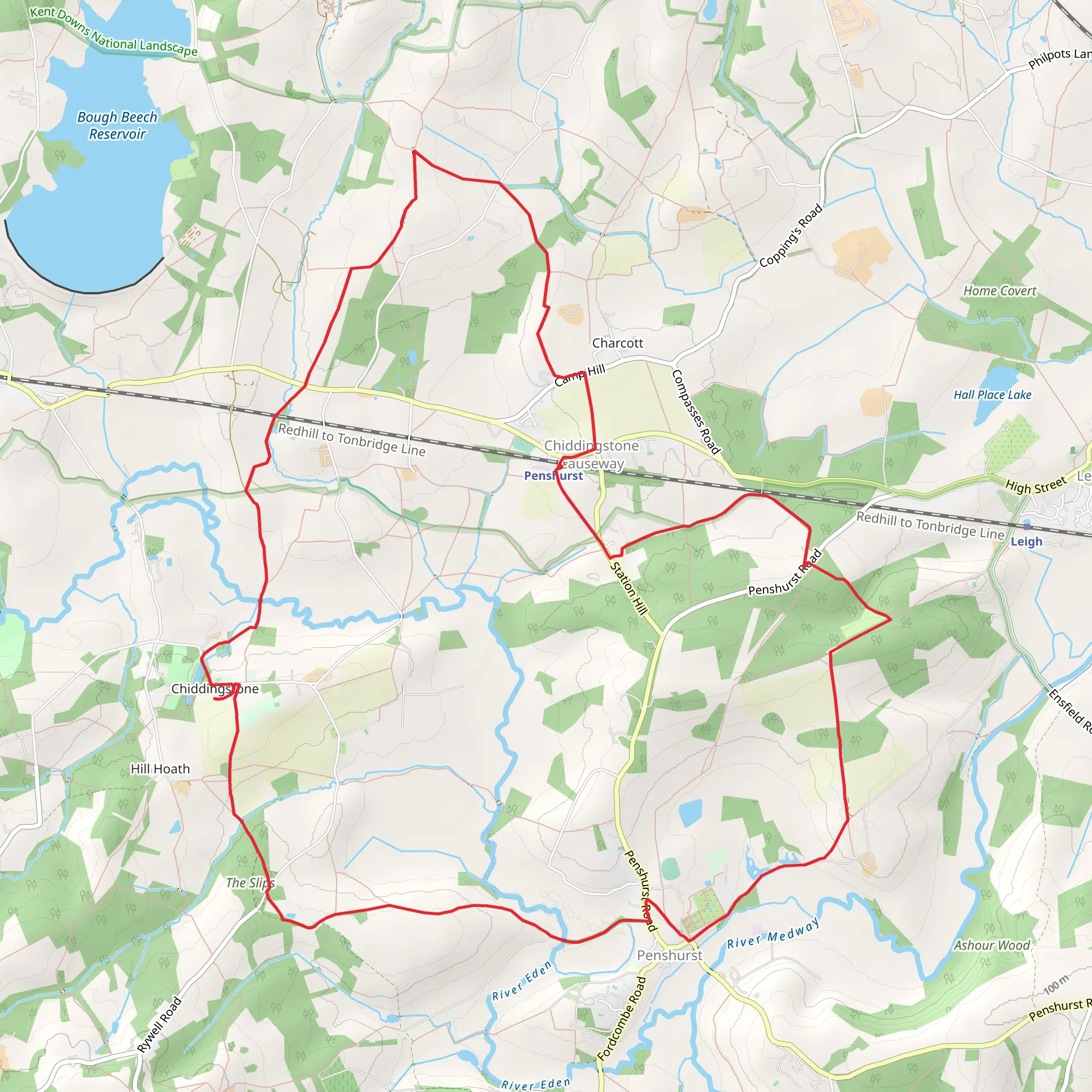 Penshurst and Chiddingstone Loop mobile static map