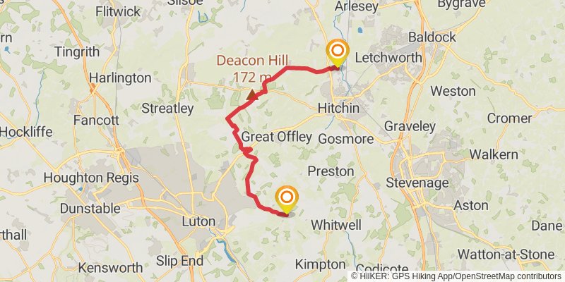 Hertfordshire Border from Chorleywood stage 5 Map