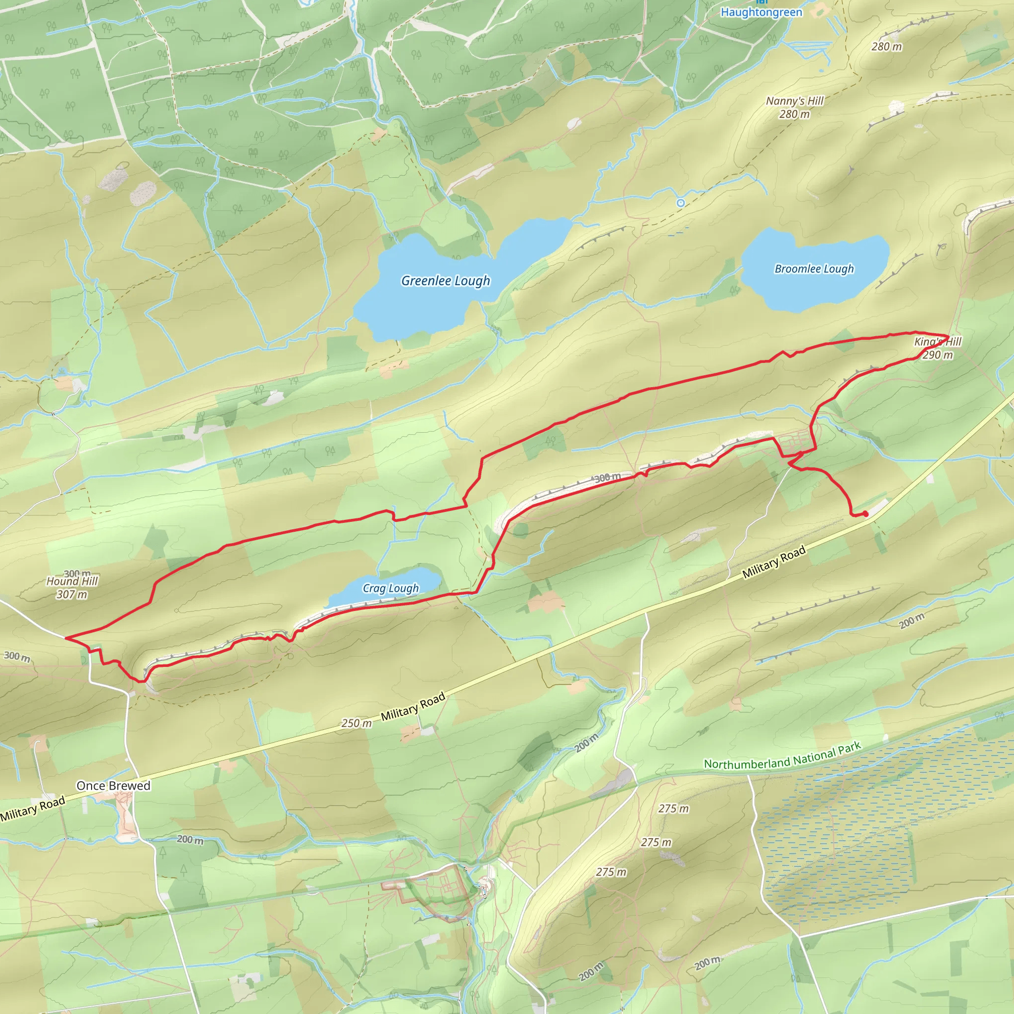 Housesteads to Steel Rigg Circular Walk mobile static map