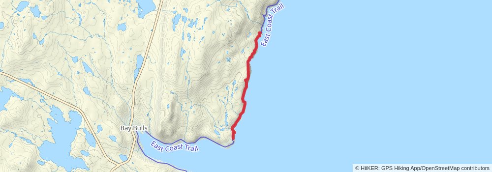 East Coast Trail stage 11 Map