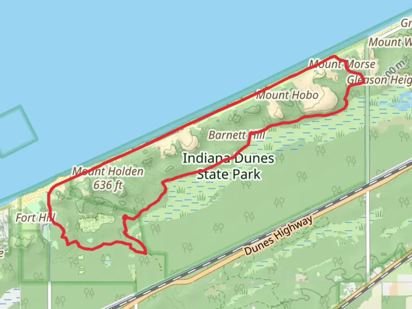 An image depicting the trail DLT n - Howe Rd to Broadway Loop and its surrounding area.