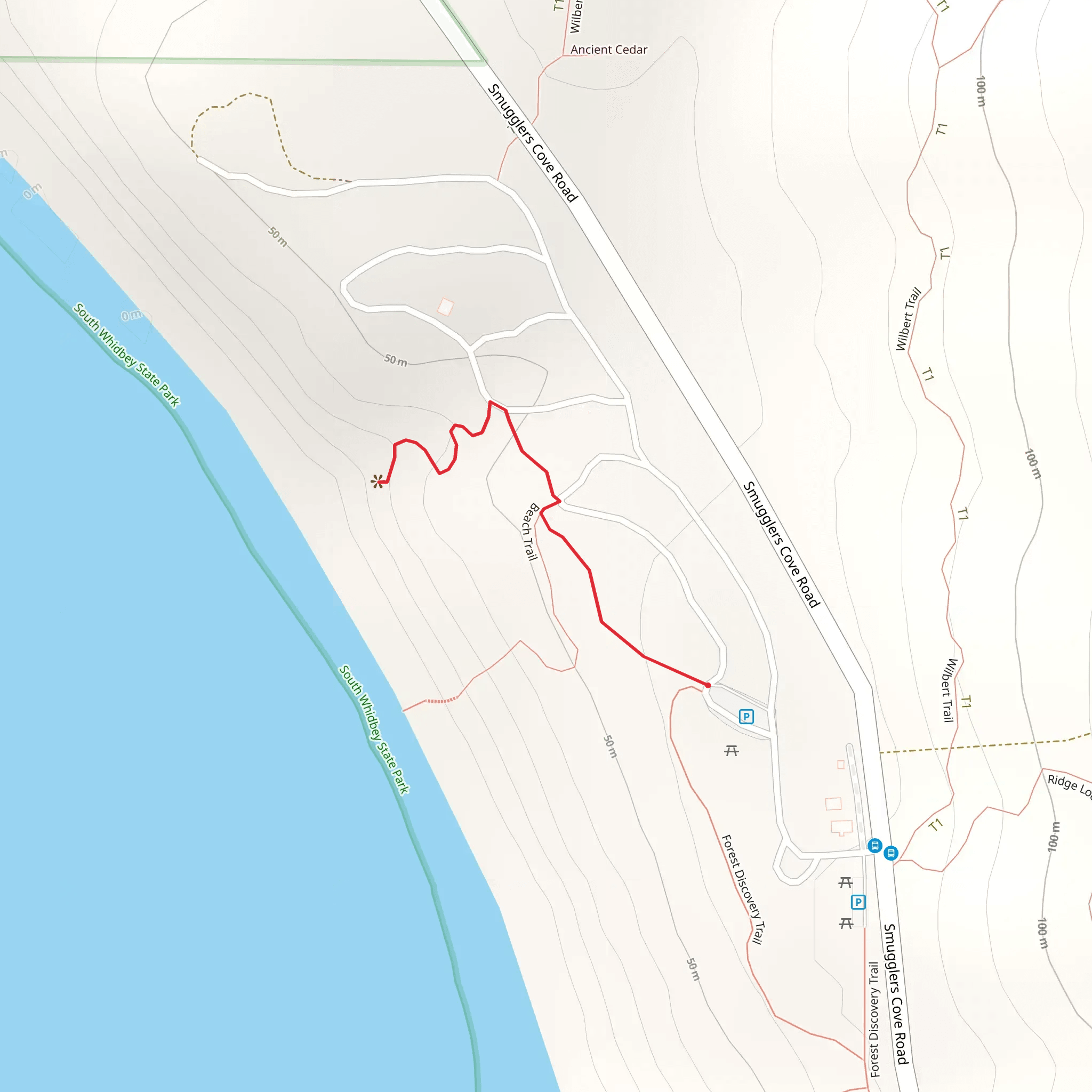 Beach and Hobbit Trail mobile static map