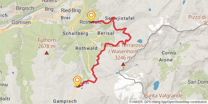 Alpenpässe-Weg stage 14 Map