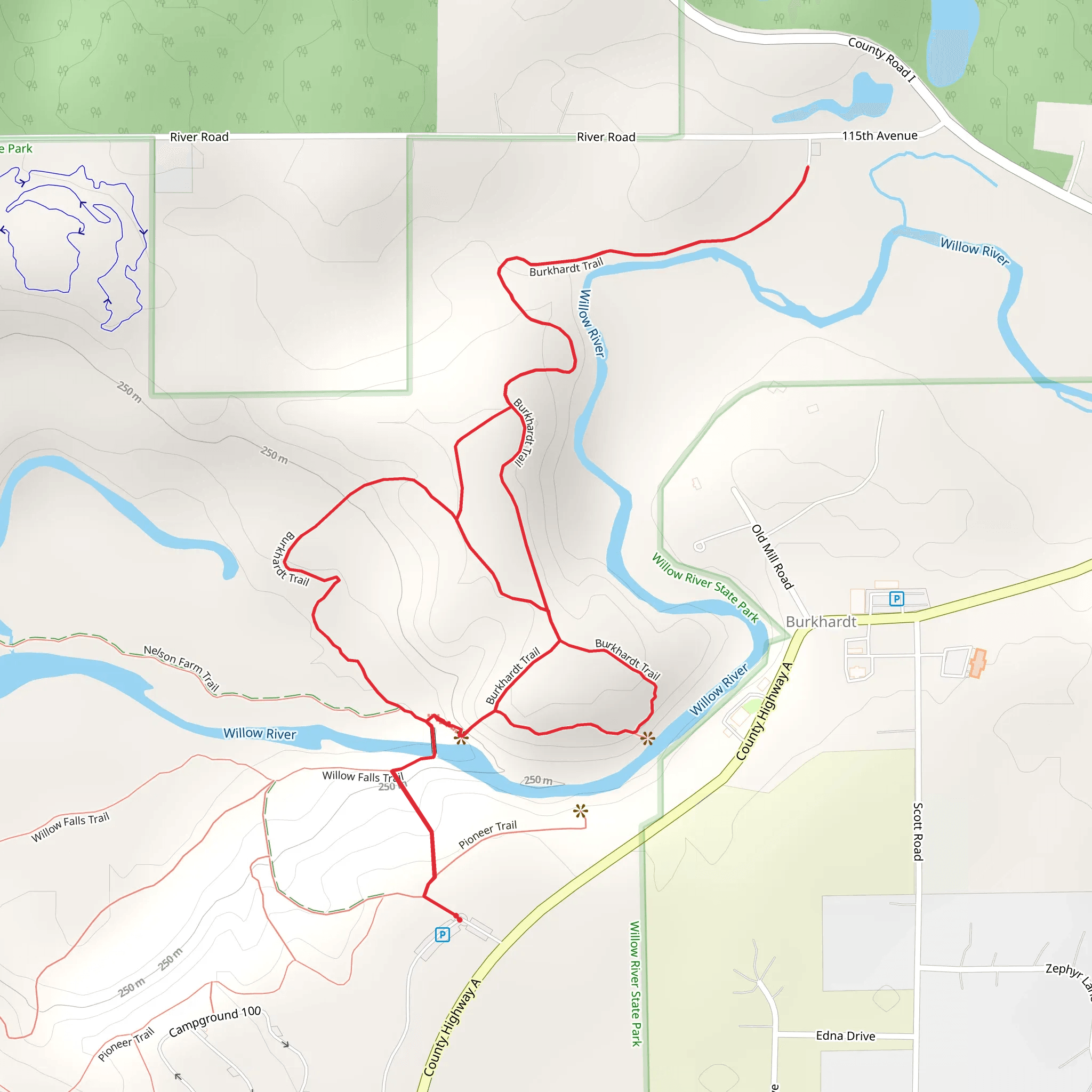 Burkhardt Loop Trail mobile static map