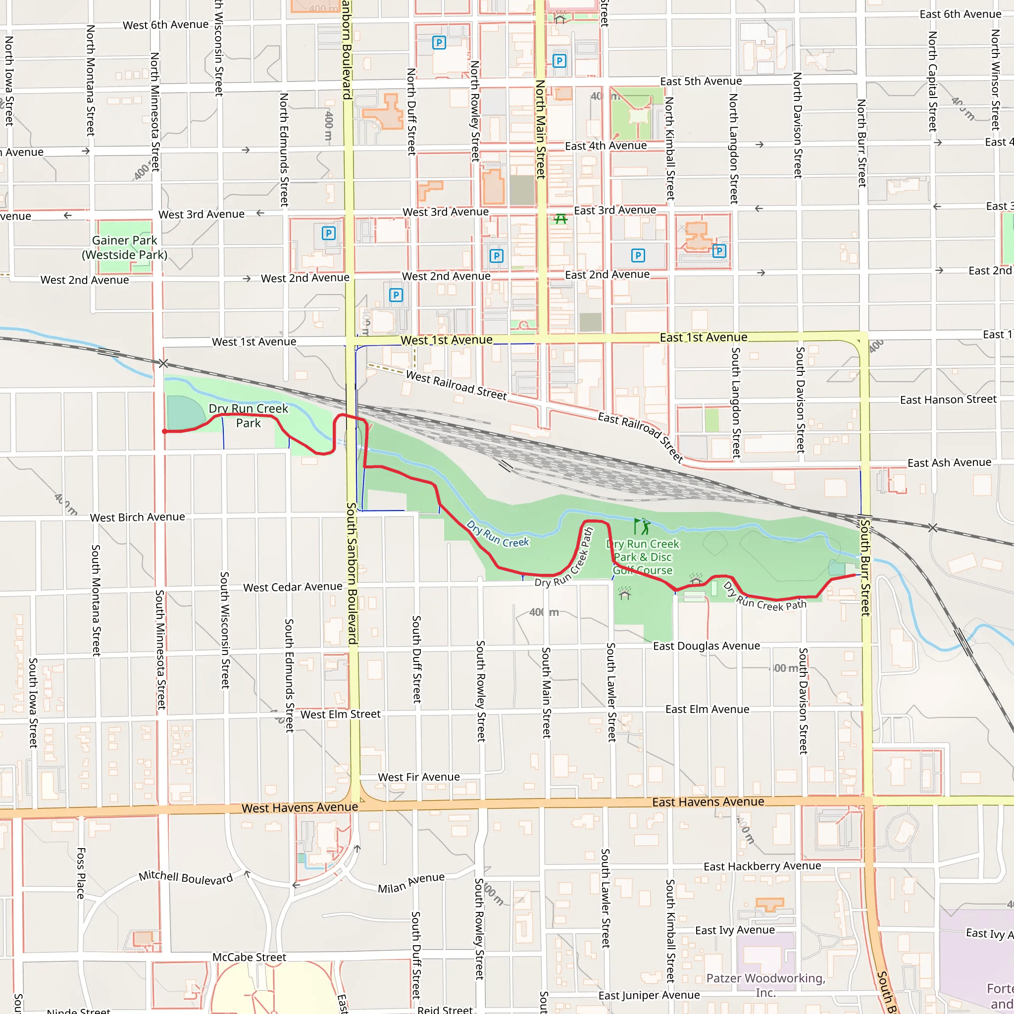 Dry Run Creek Path mobile static map
