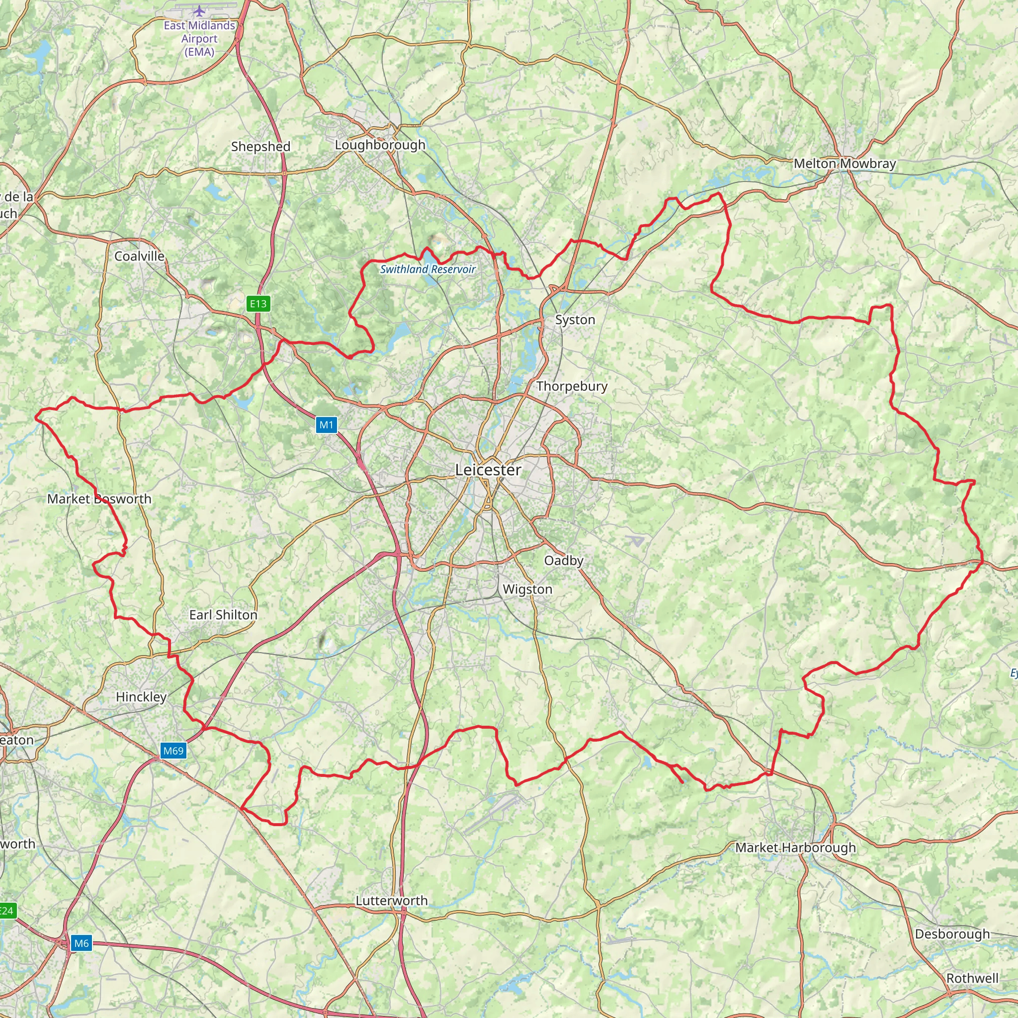 Leicestershire Round mobile static map