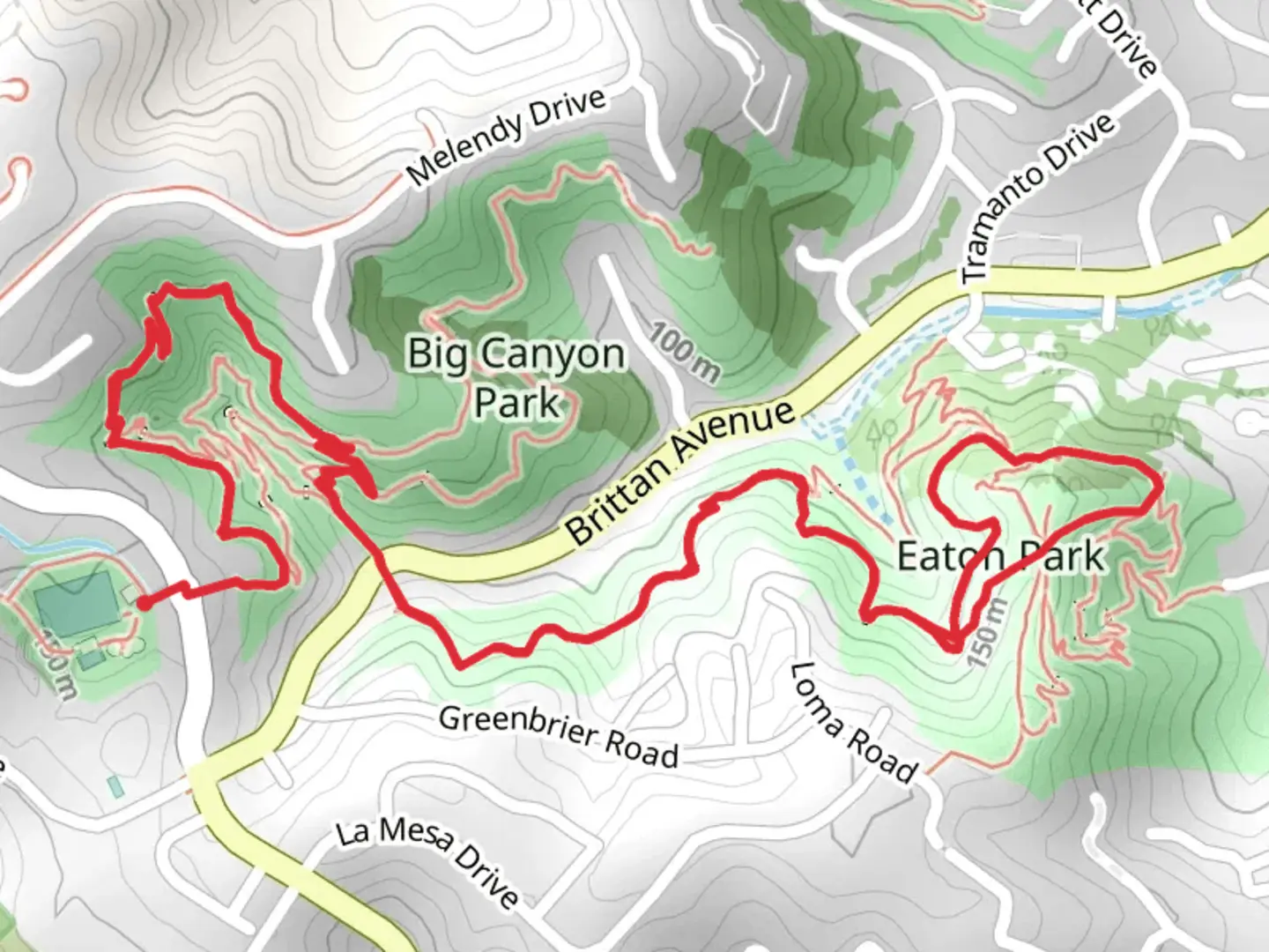 An image depicting the trail Eaton Canyon Trail and its surrounding area.