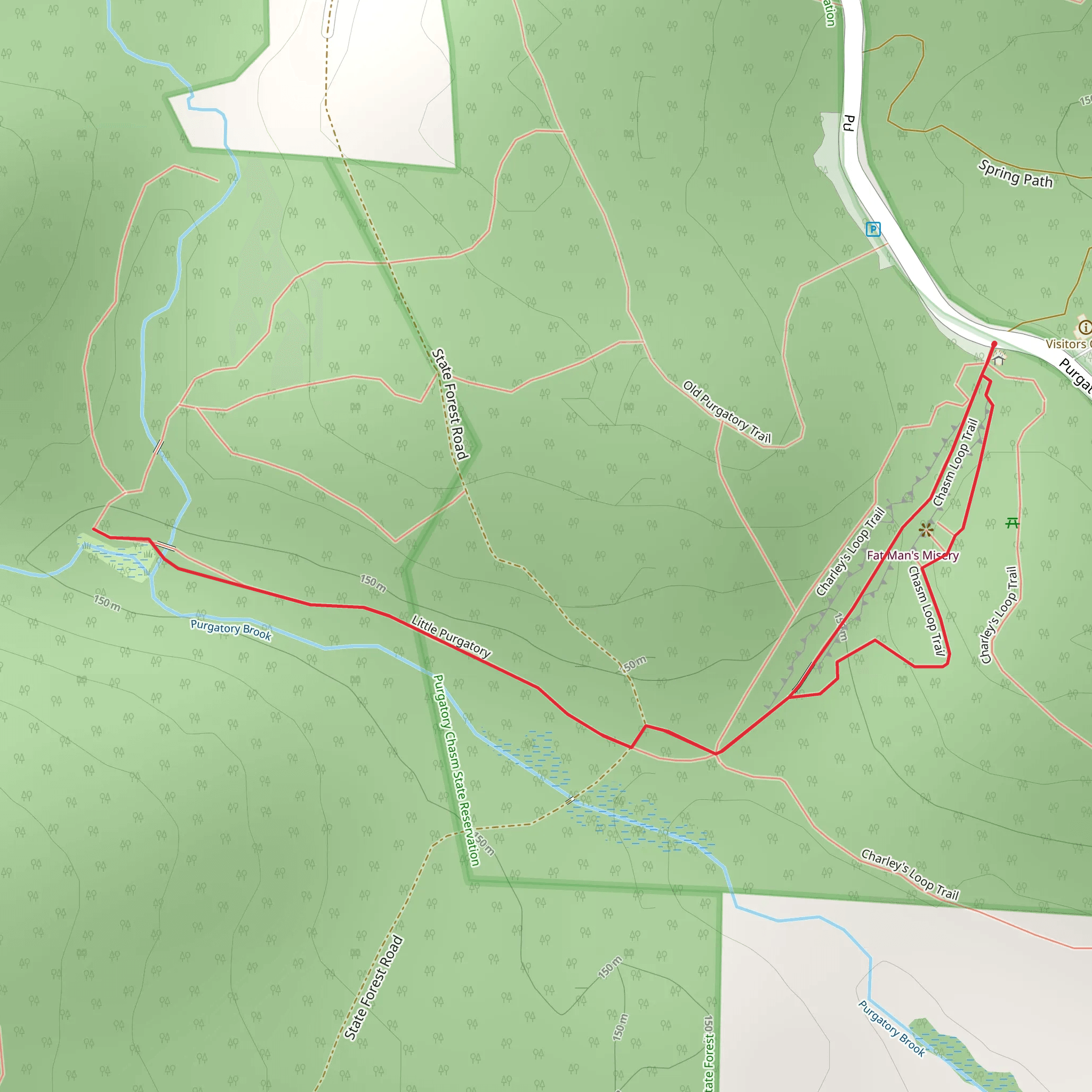 Purgatory Brook and Chasm Loop Trail mobile static map