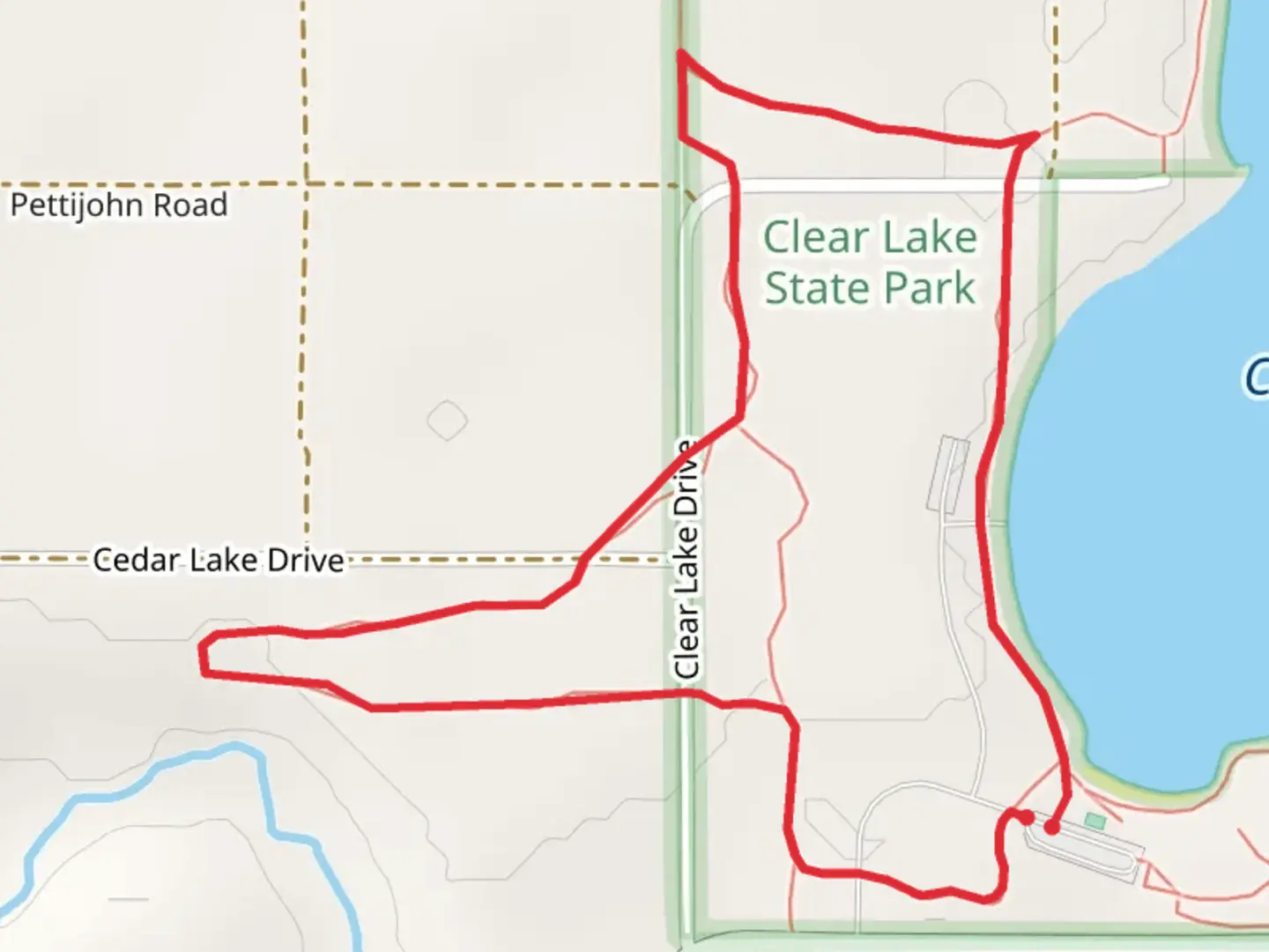An image depicting the trail Clear Lake Westside Loop and its surrounding area.