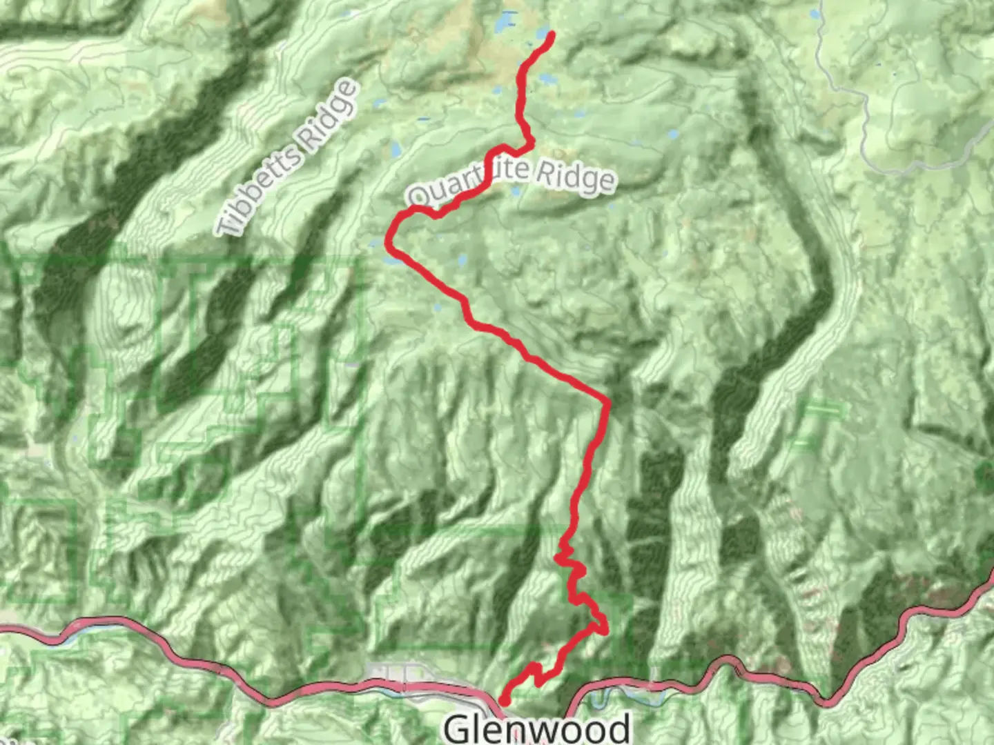 An image depicting the trail Transfer Trail and its surrounding area.