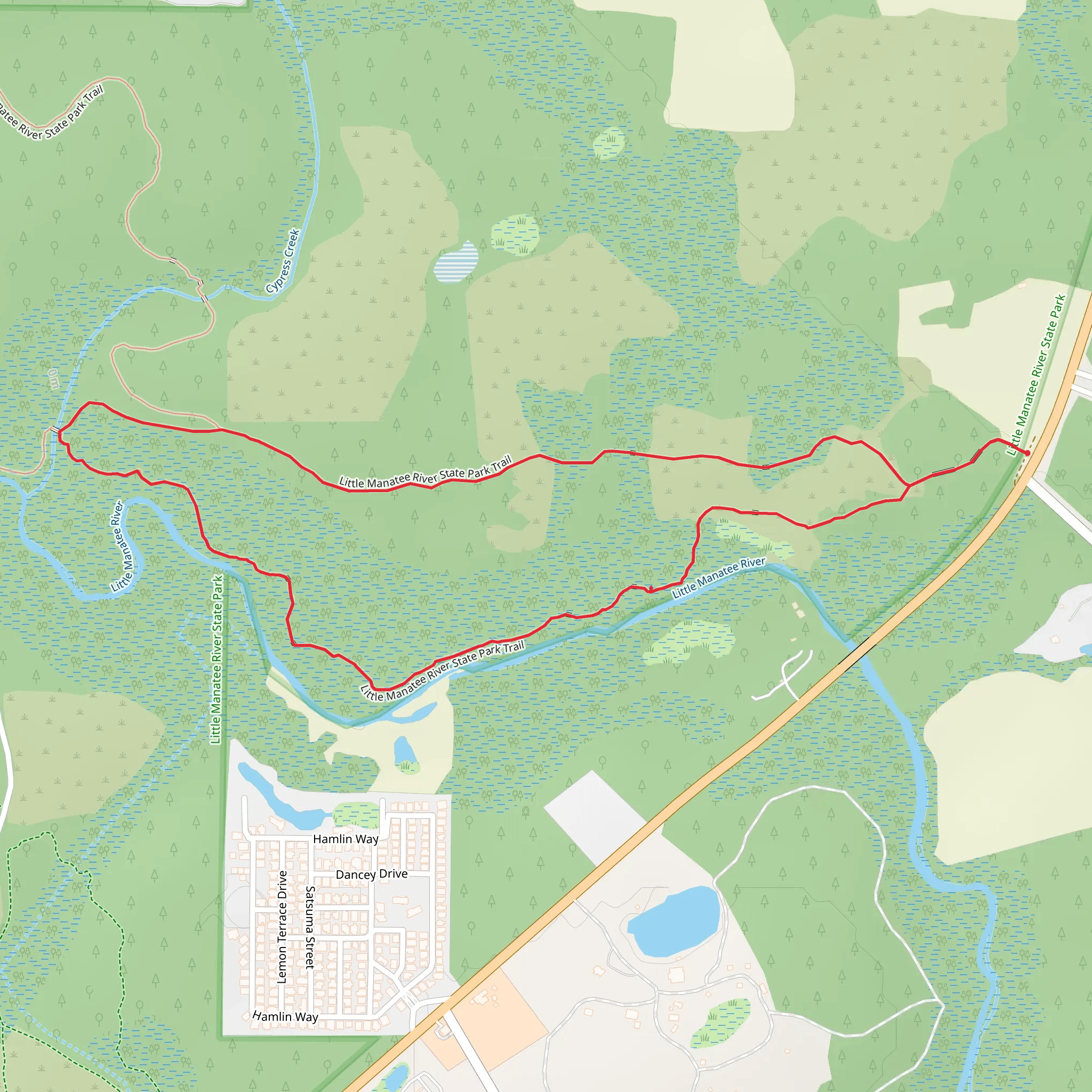 Little Manatee River State Park Loop mobile static map