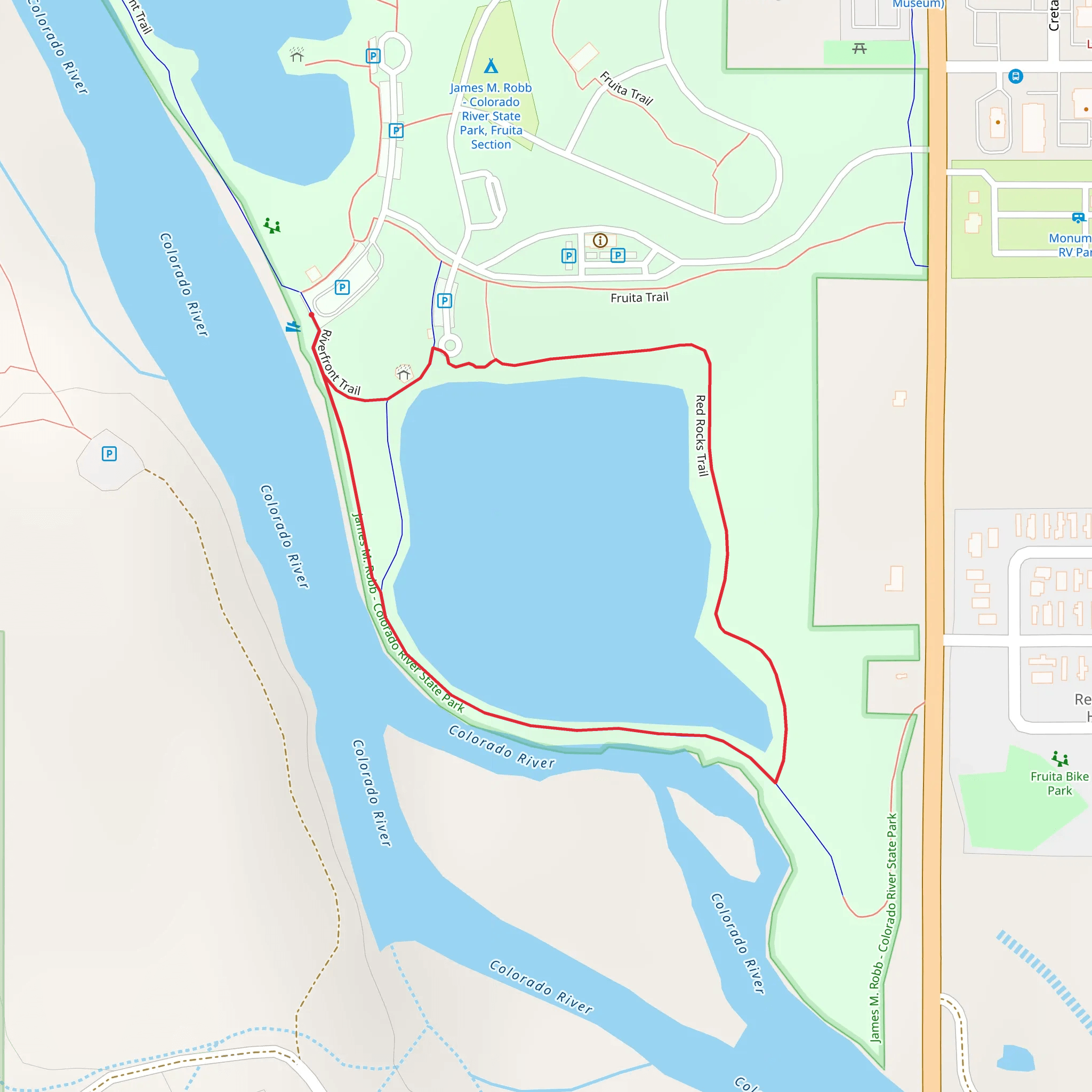 Red Rocks Loop Trail mobile static map