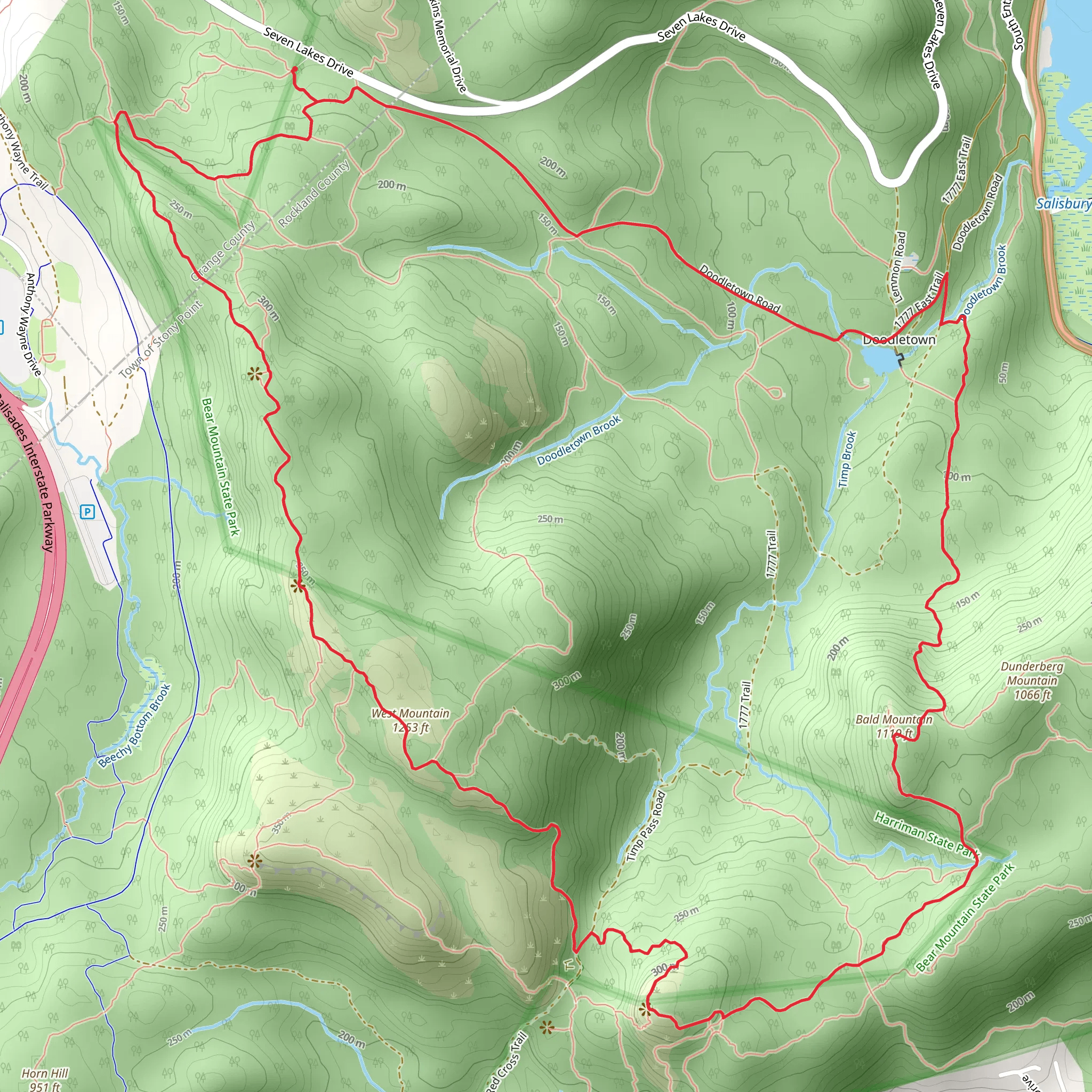 West Mountain - Bald Mountain Loop via Timp Torne Trail mobile static map