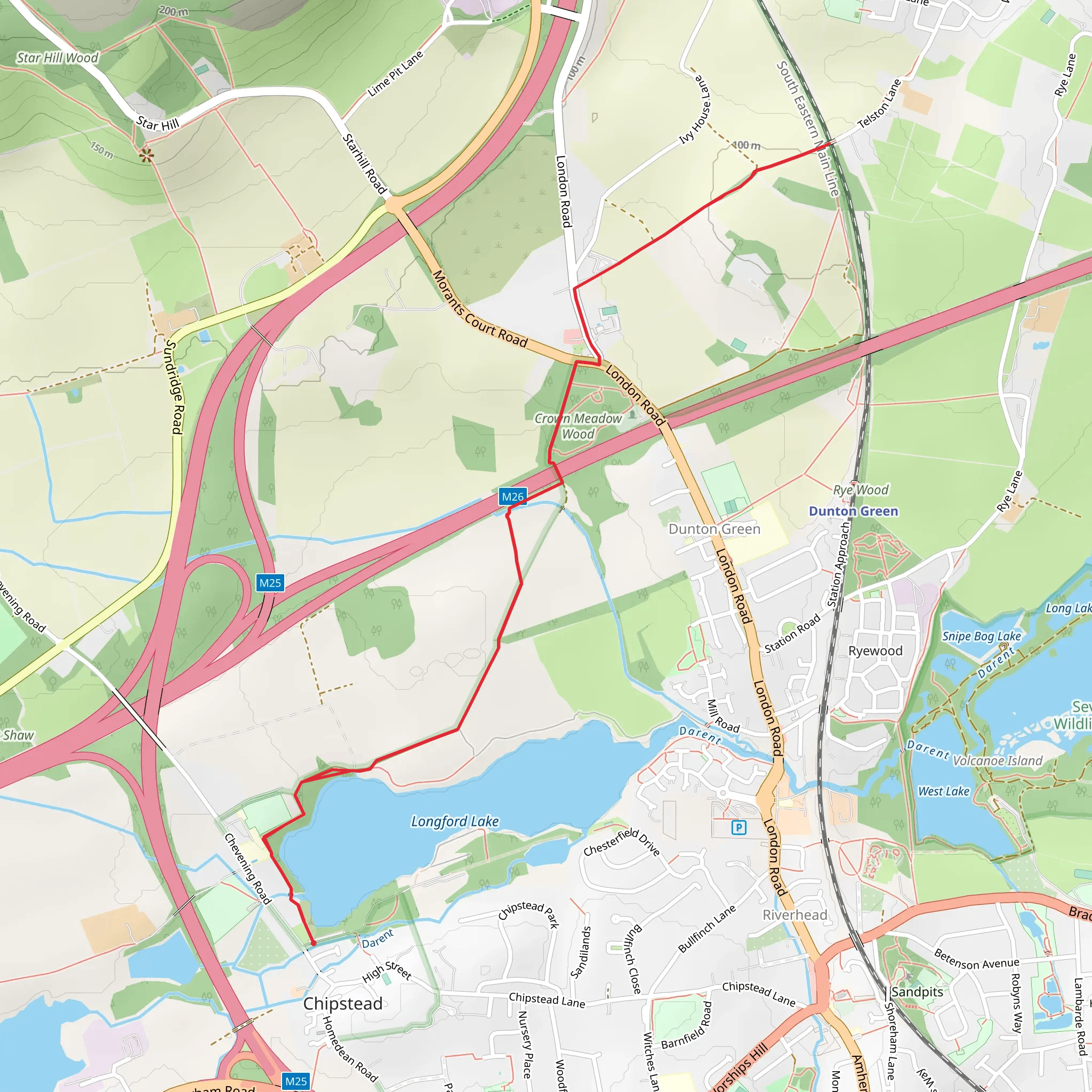 Darent Valley Path from Chipstead mobile static map