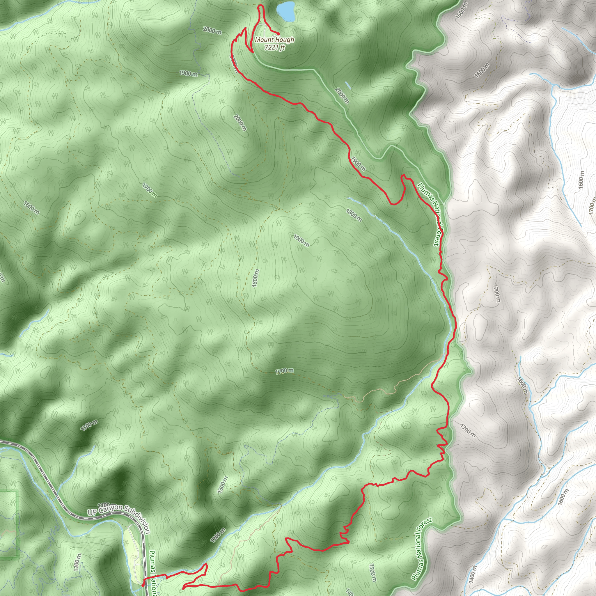 Mount Hough Trail mobile static map