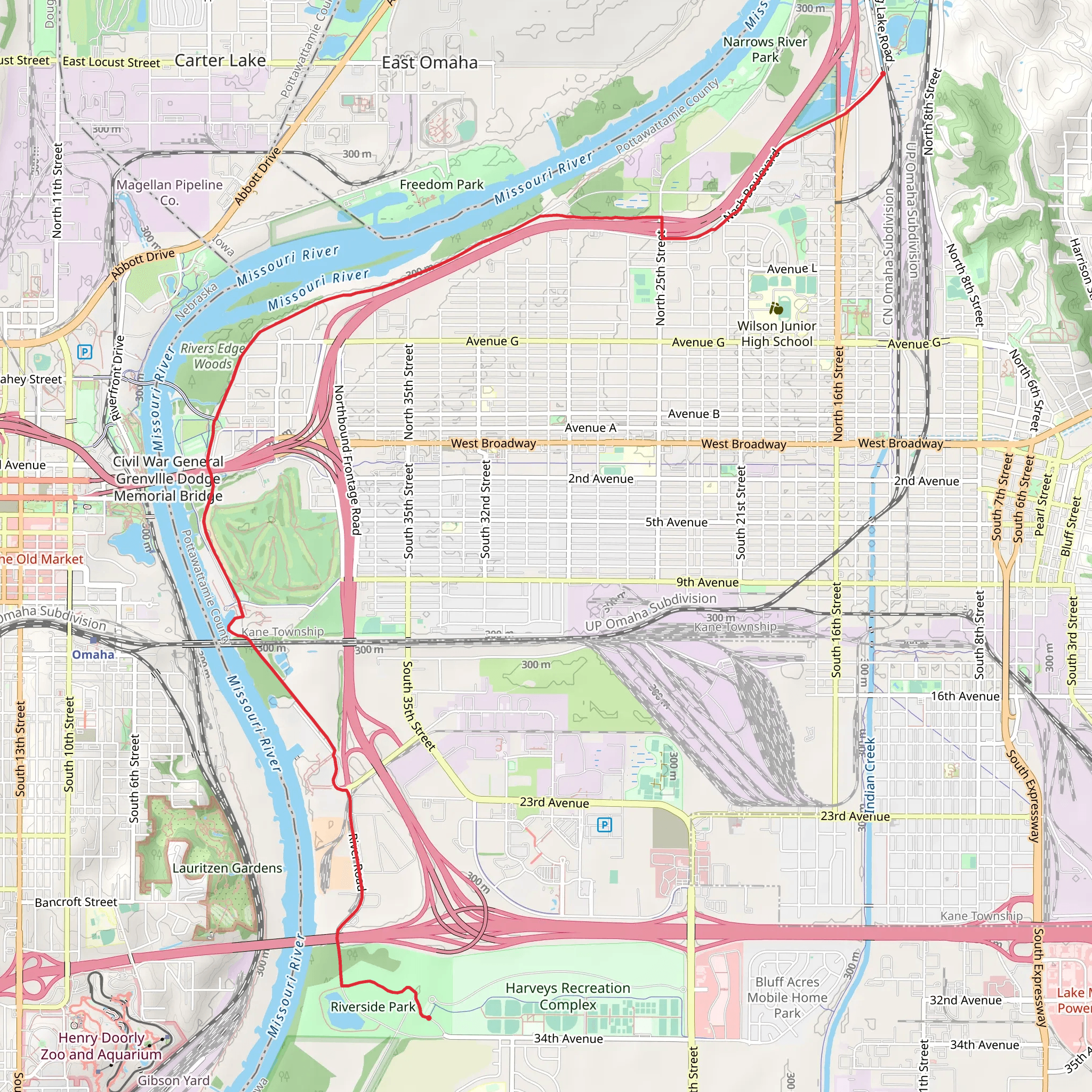 Iowa Riverfront Trail mobile static map