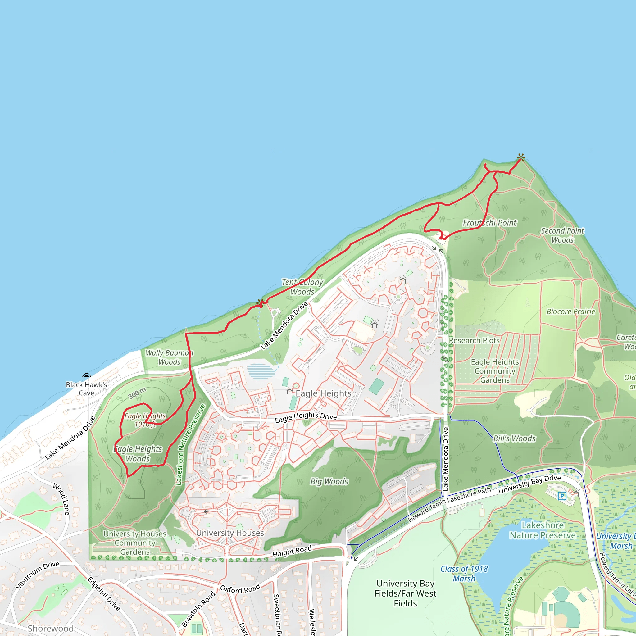 Eagle Heights Loop from Frautschi Point mobile static map