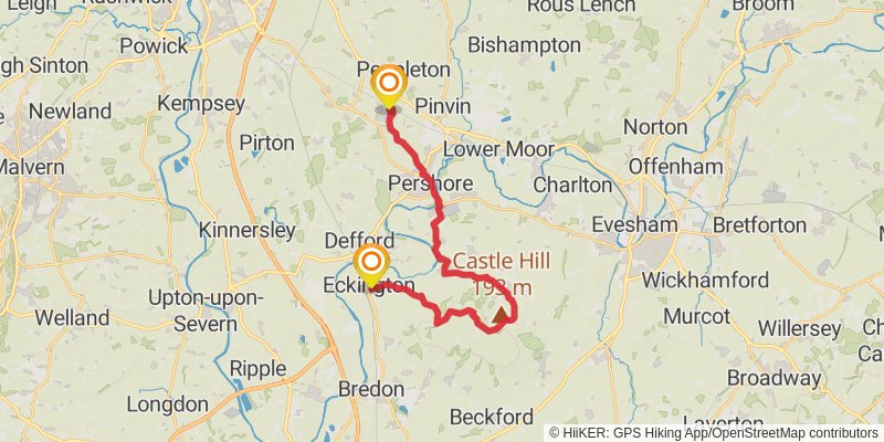 Worcestershire Loop from Great Malvern stage 3 Map
