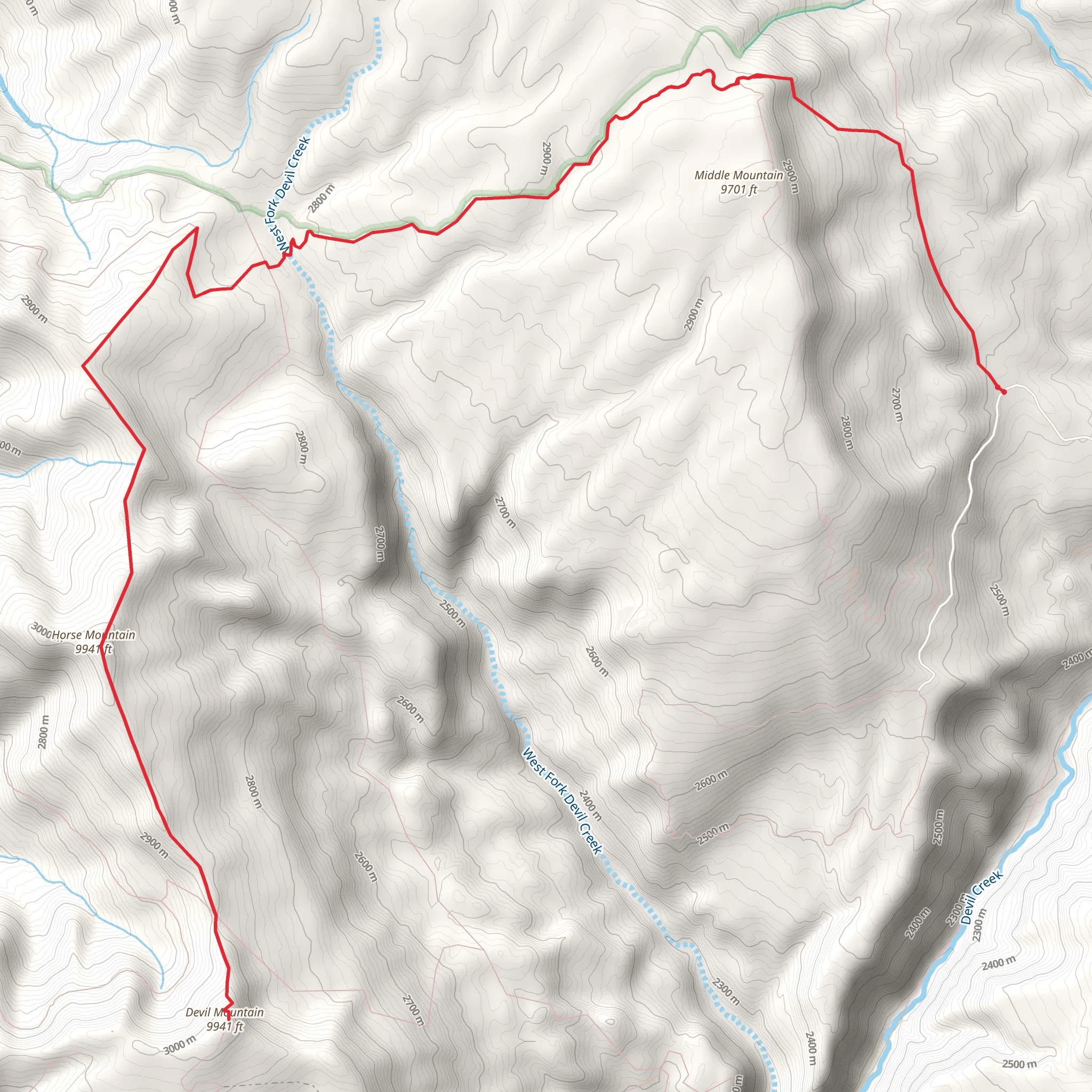 Devil Mountain Trail mobile static map