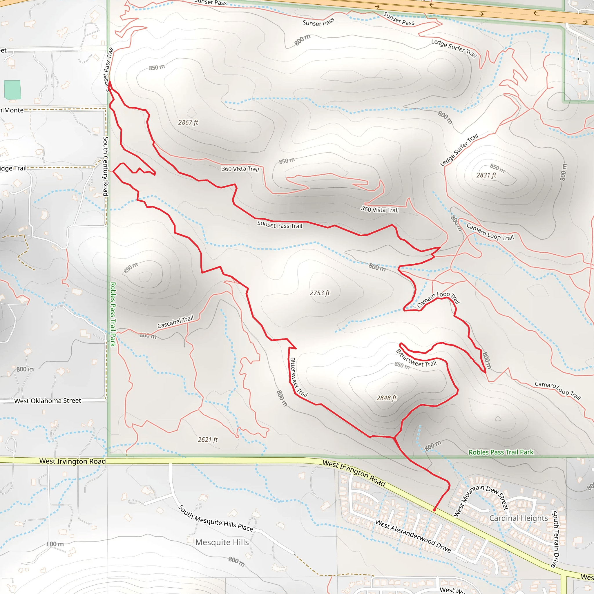 Bittersweet Loop Trail mobile static map