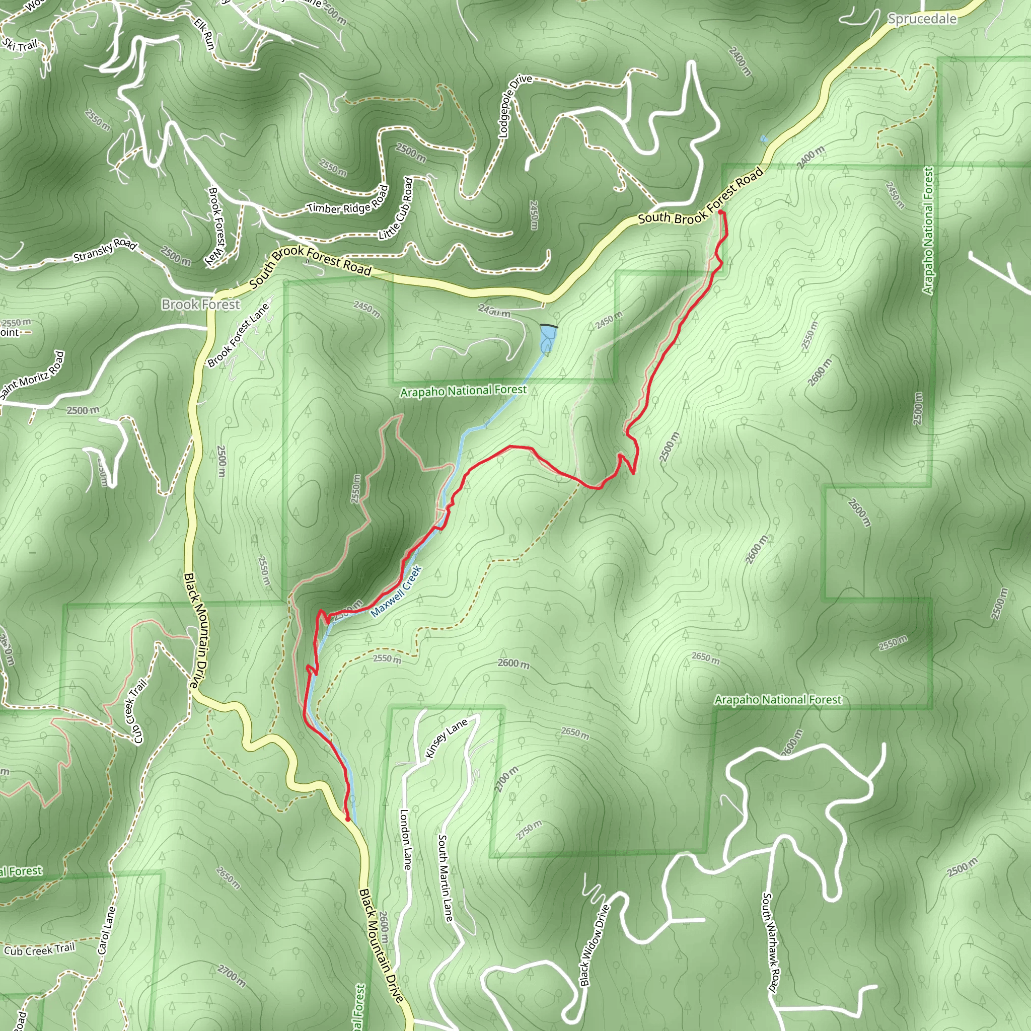 Maxwell Falls Trail mobile static map
