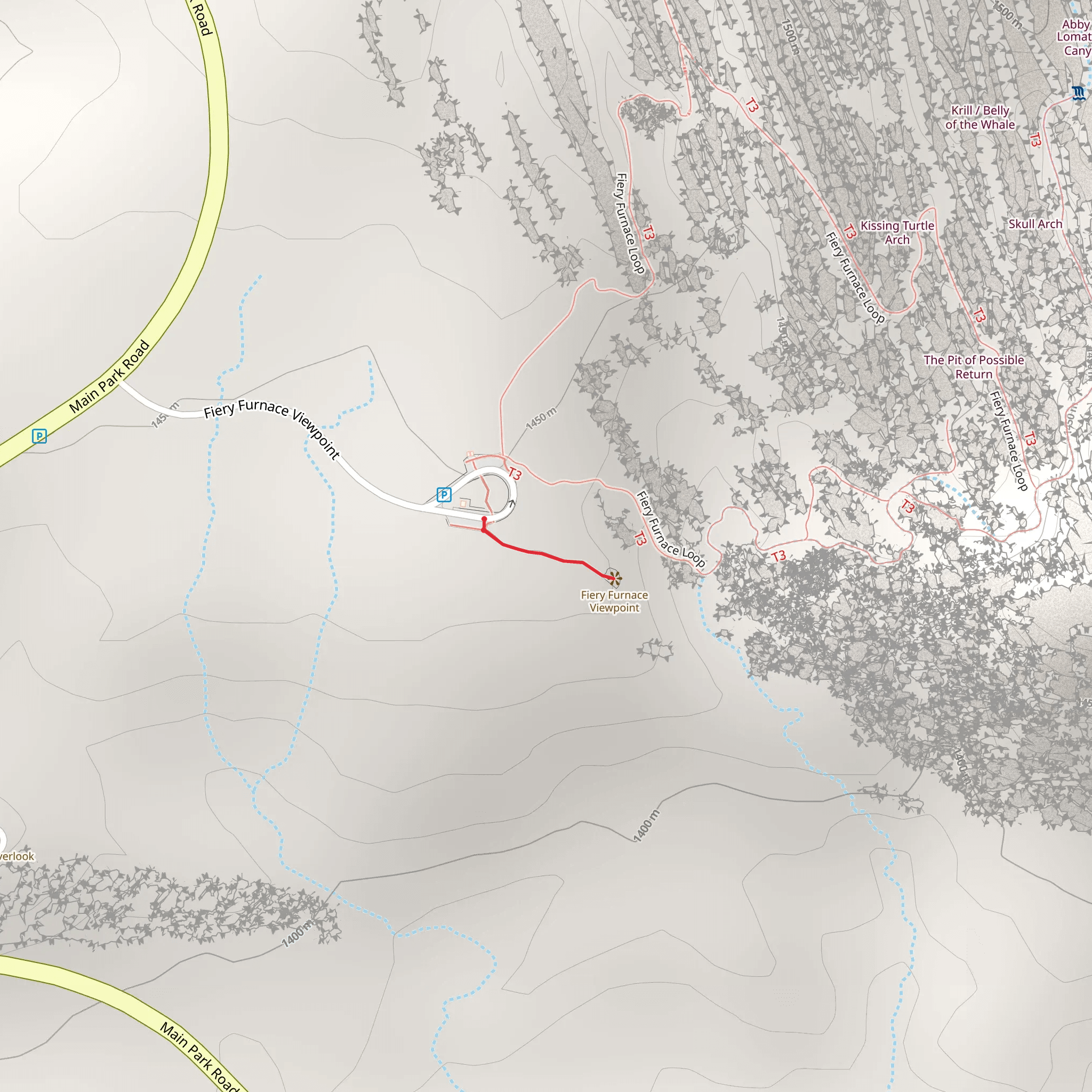 Fiery Furnace Viewpoint Trail mobile static map