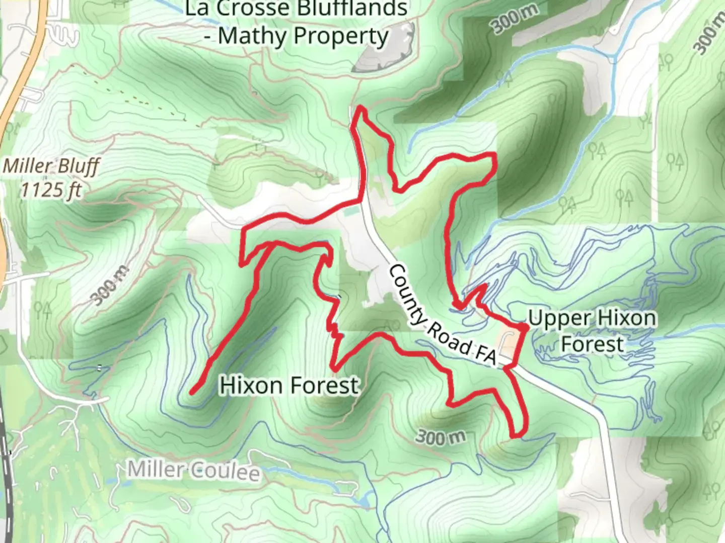 An image depicting the trail Bicentennial Birch, Vista Prairie and Quarry Loop and its surrounding area.