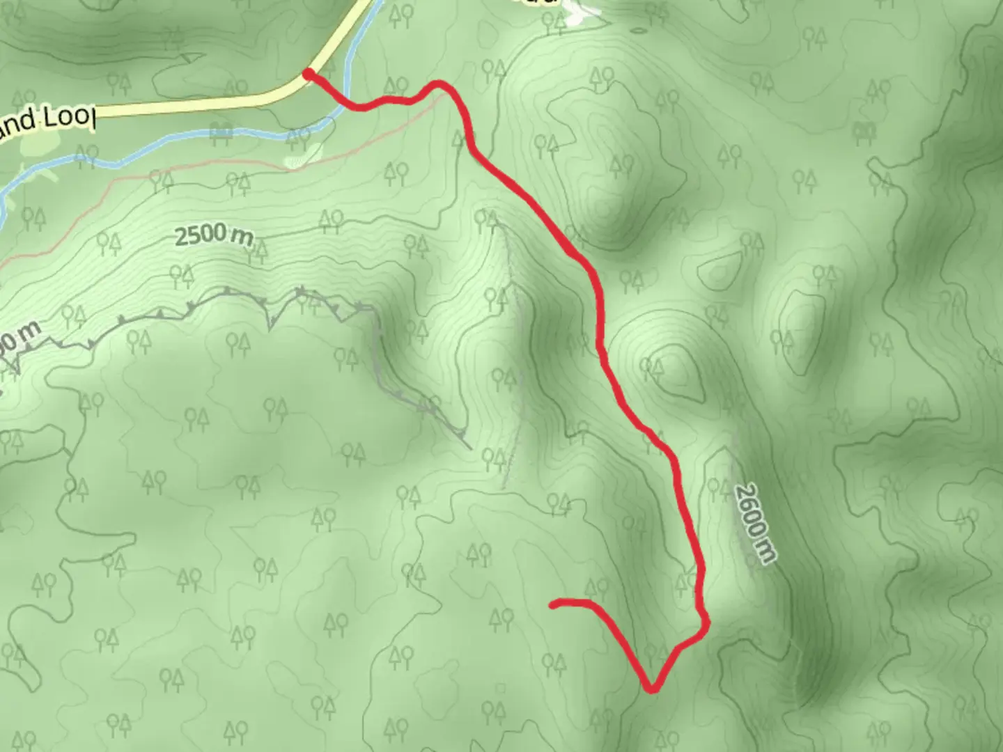 An image depicting the trail Divide and its surrounding area.