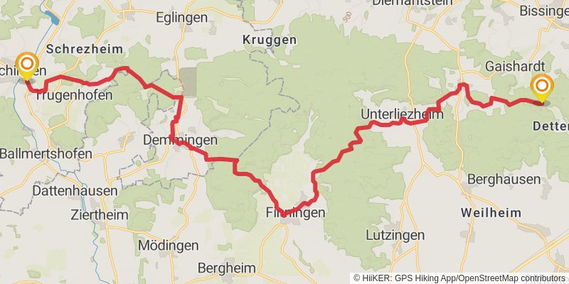 Schwäbische Alb Südrand - Weg HW 2 stage 2 Map