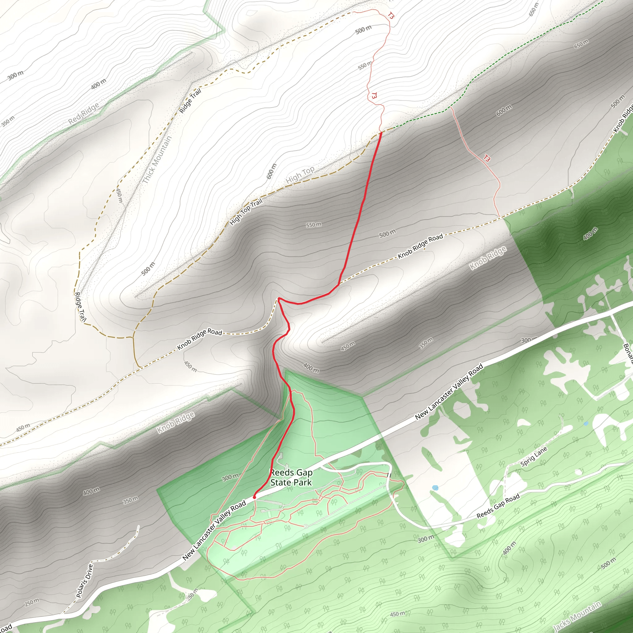 Reeds Gap Trail mobile static map