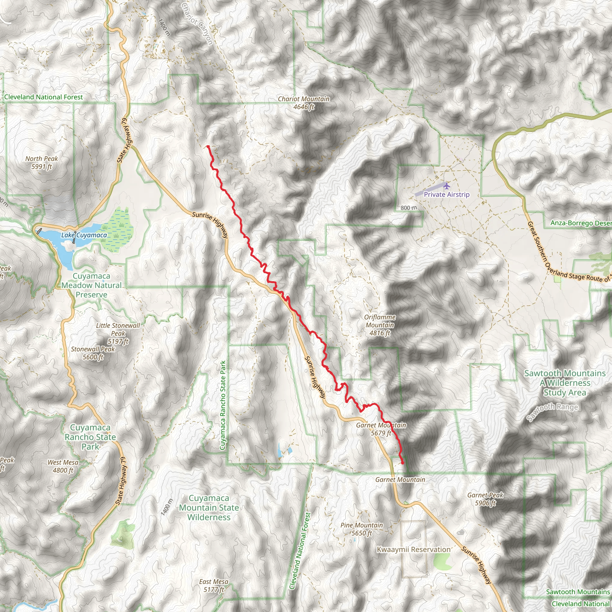 Garnet Mountain - PCT mobile static map