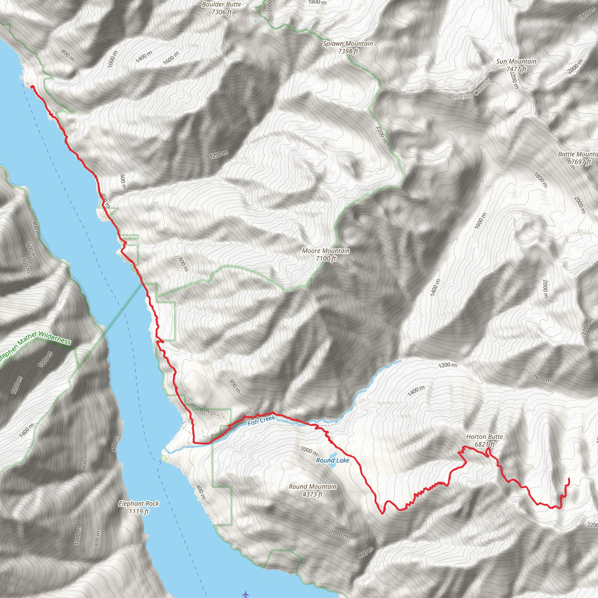 Horton Butte via Lakeshore Trail mobile static map