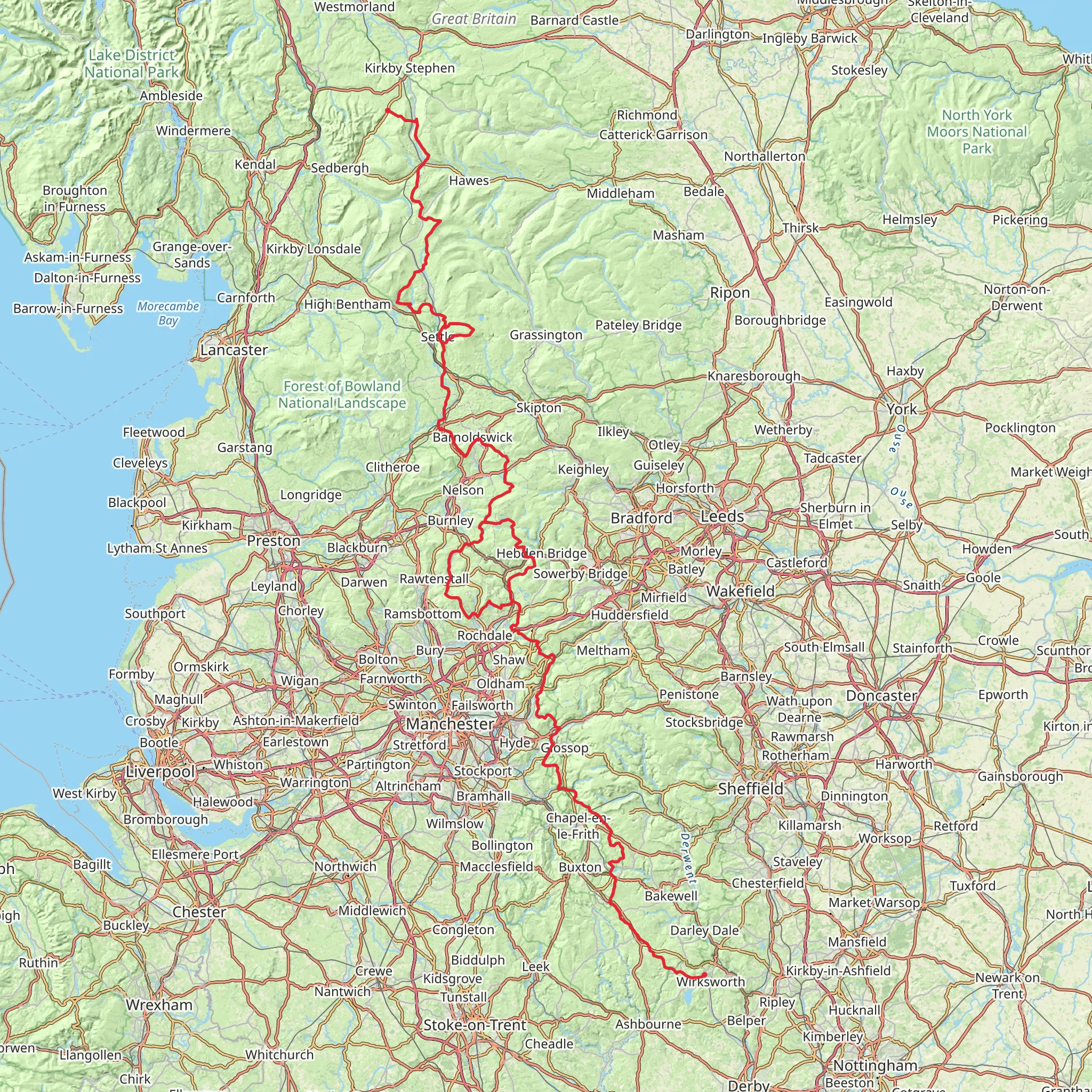 Pennine Bridleway mobile static map