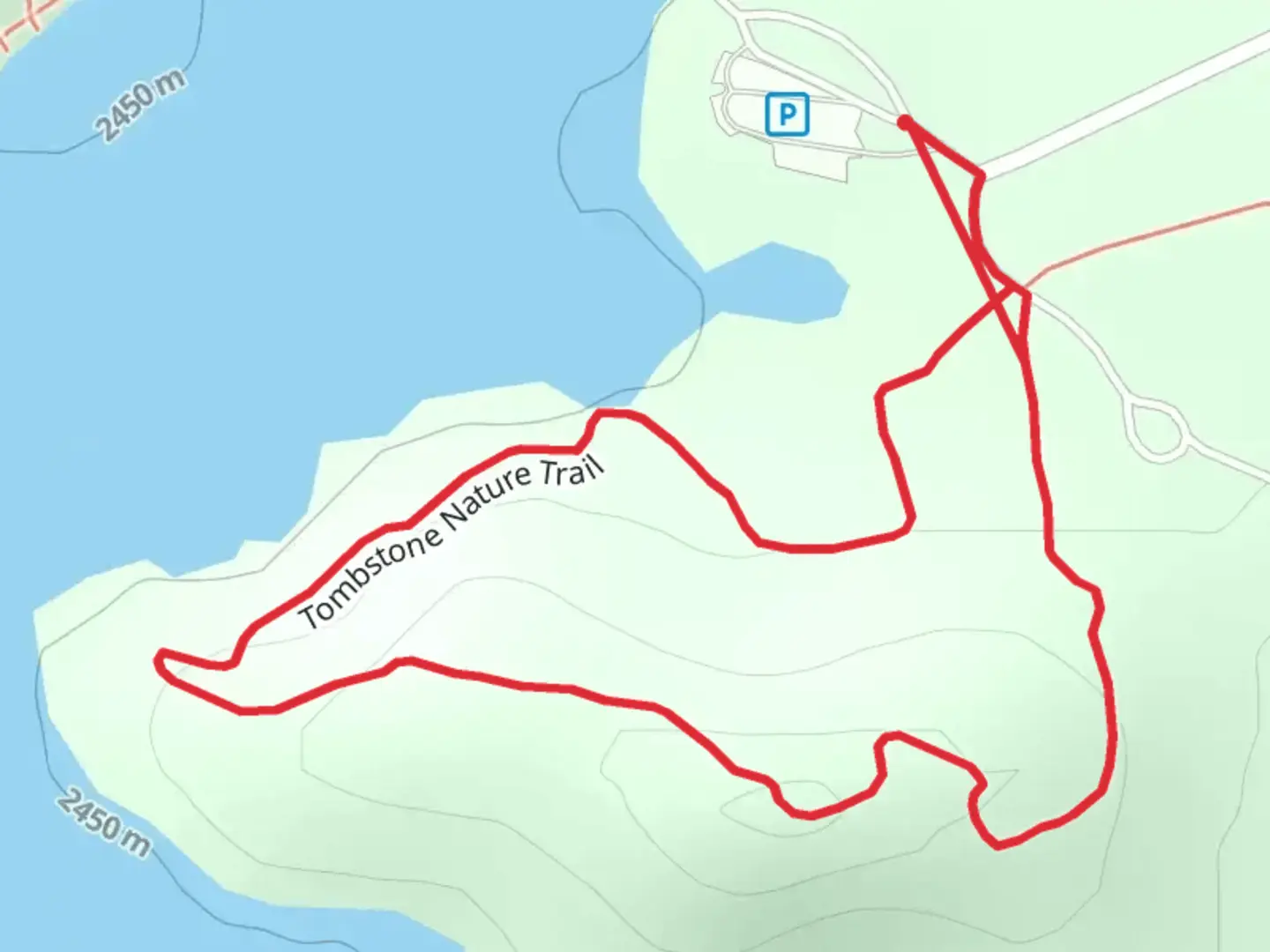 An image depicting the trail Tombstone Nature Loop Trail and its surrounding area.