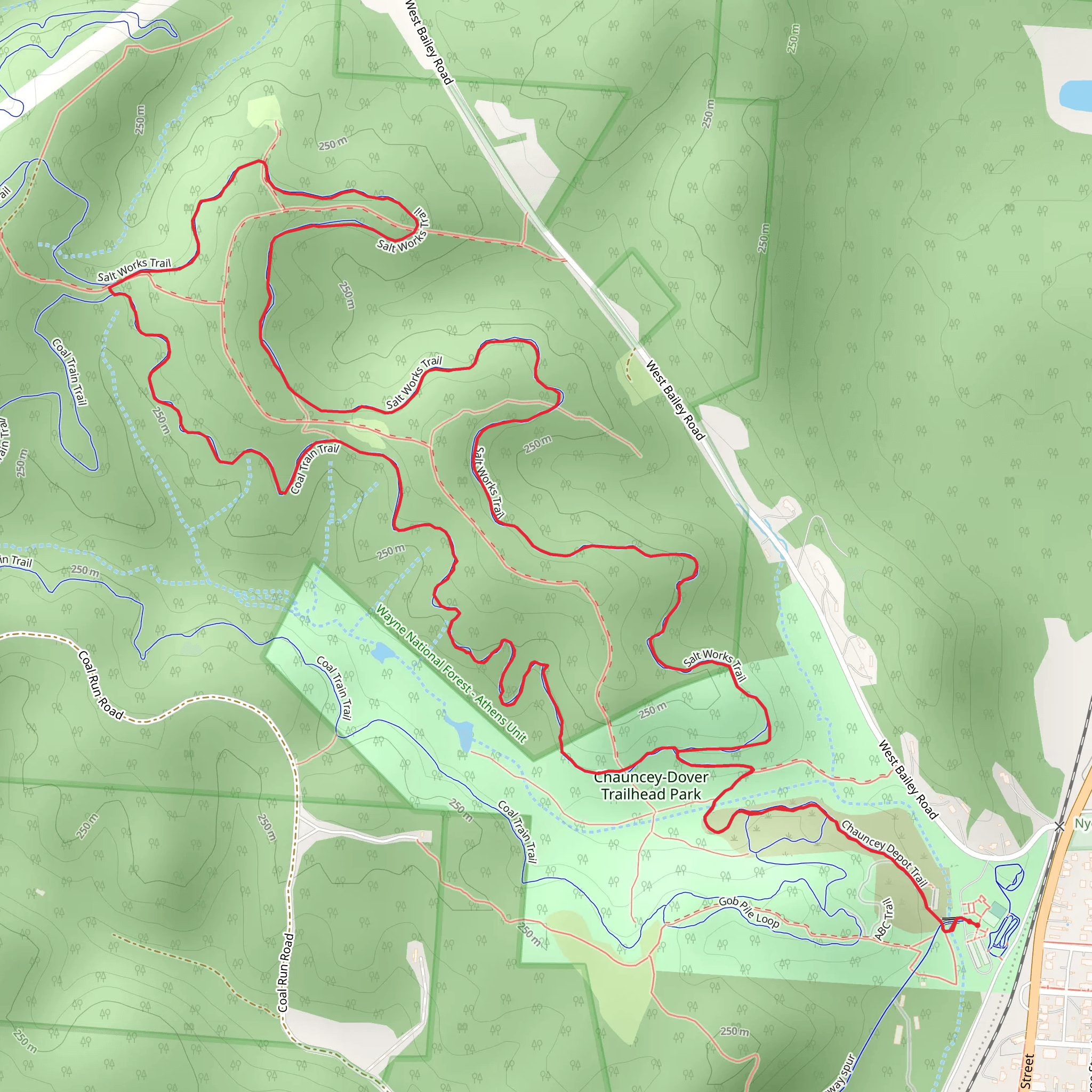 Coal Train and Salt Works Loop Trail mobile static map