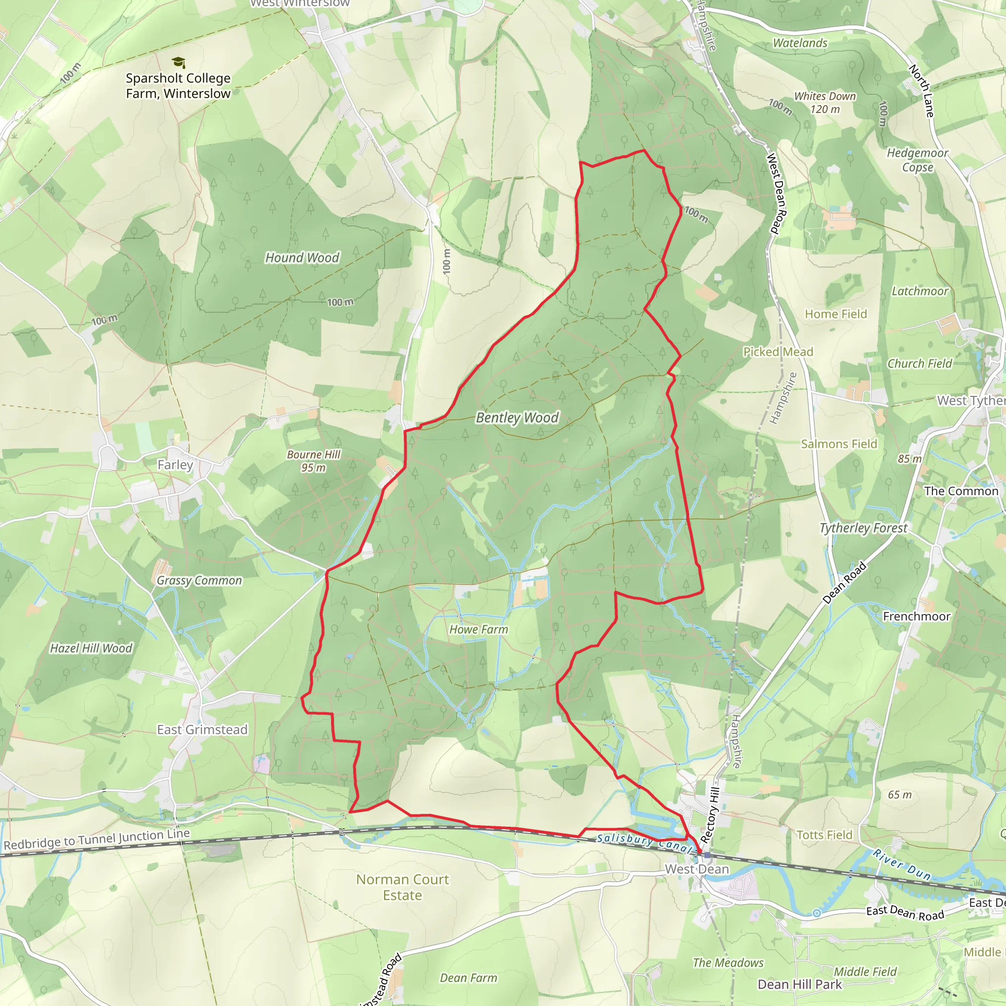 Bentley Wood Round mobile static map