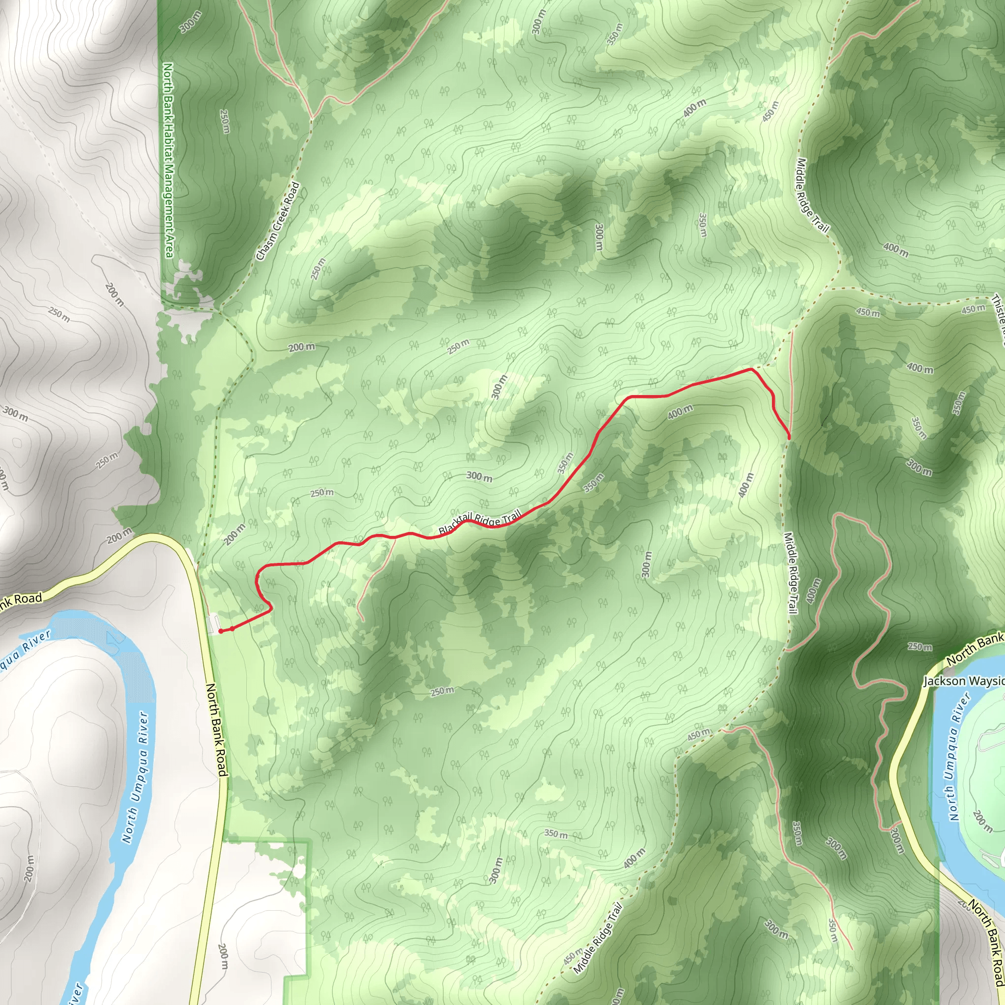 Blacktail Ridge Trail mobile static map